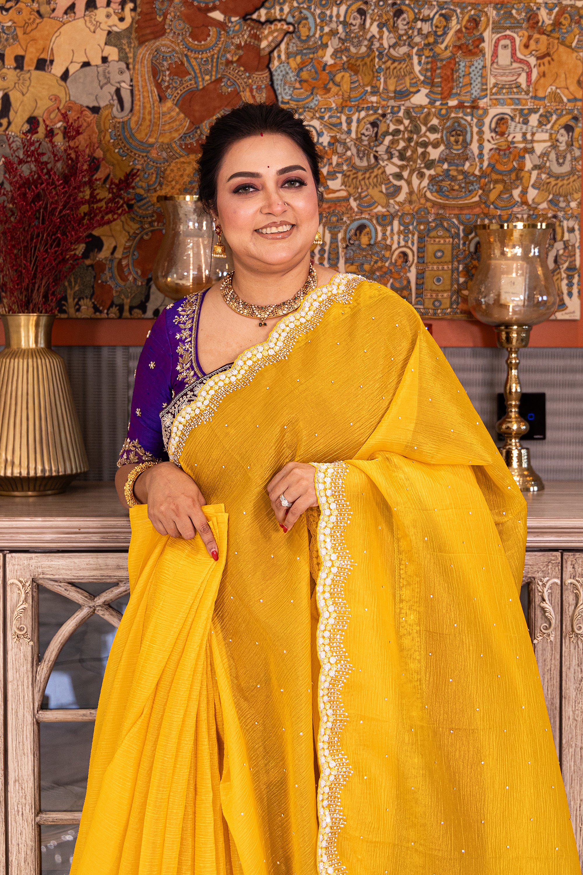 Crush Tissue Zardosi Work