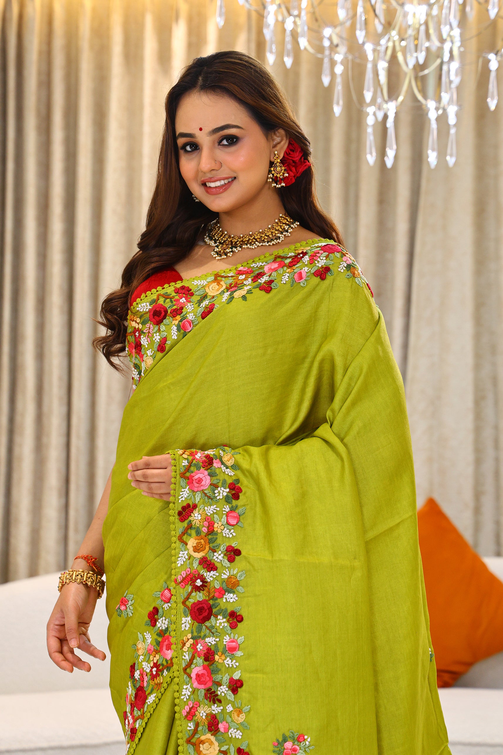 Tussar Hand Embroidery