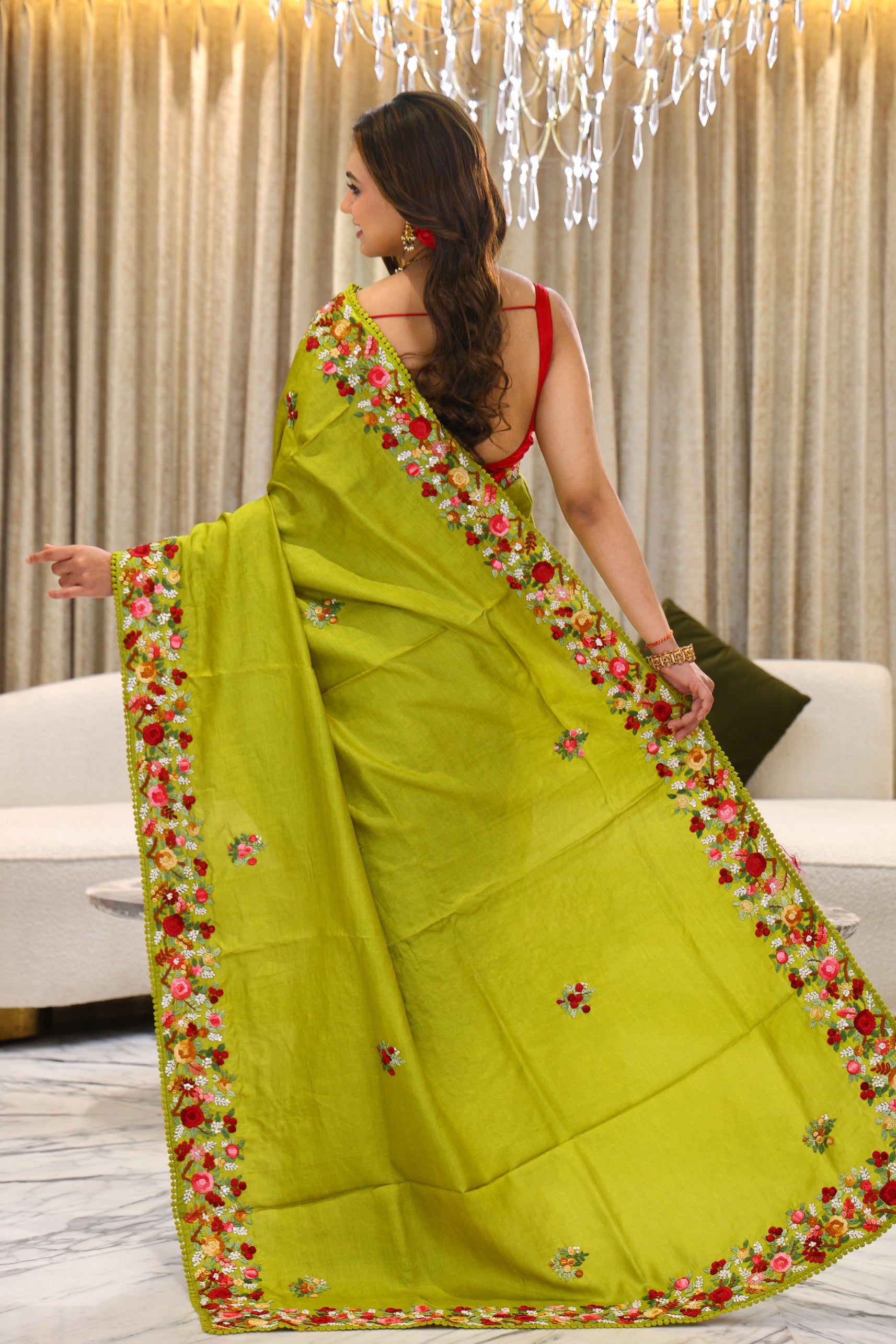 Tussar Hand Embroidery