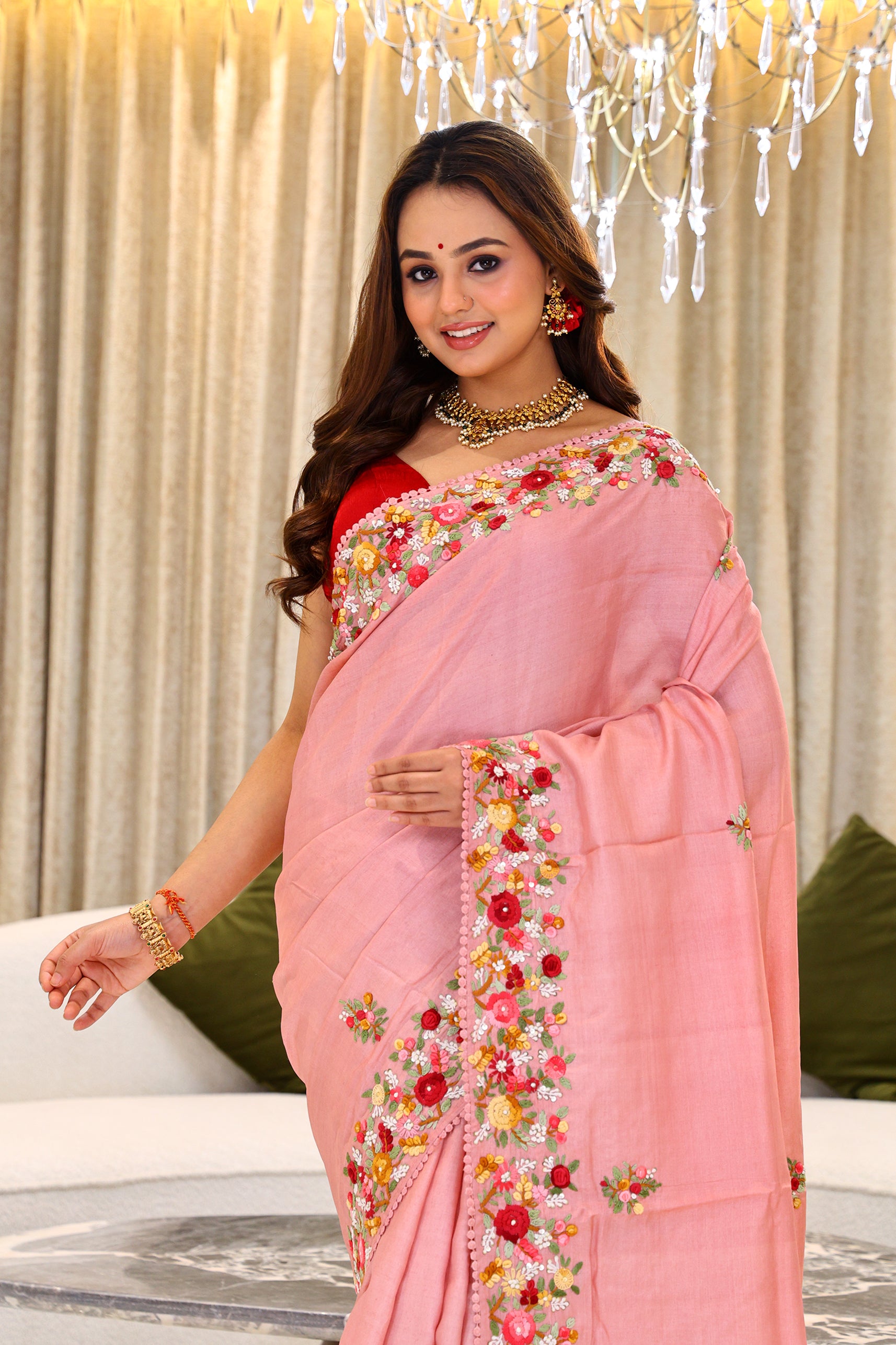 Tussar Hand Embroidery