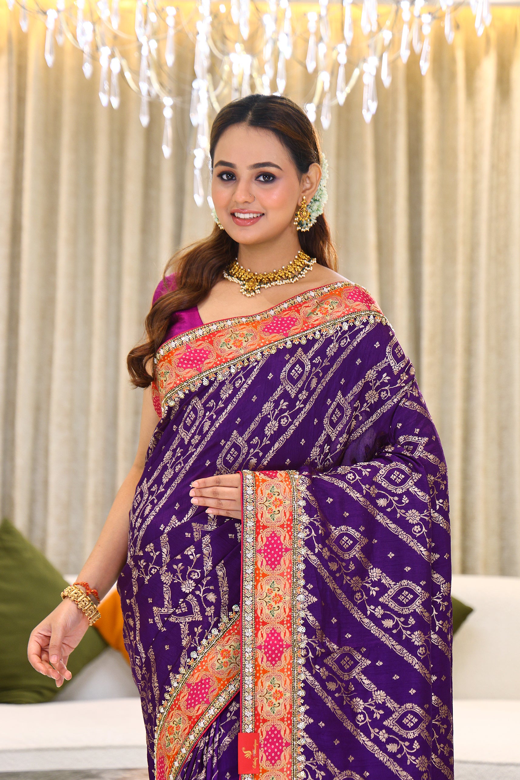 Dola Silk With Cutdana Work