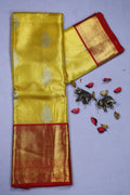 Yellow And Red Tissue Kanjivaram Saree With Blouse Piece