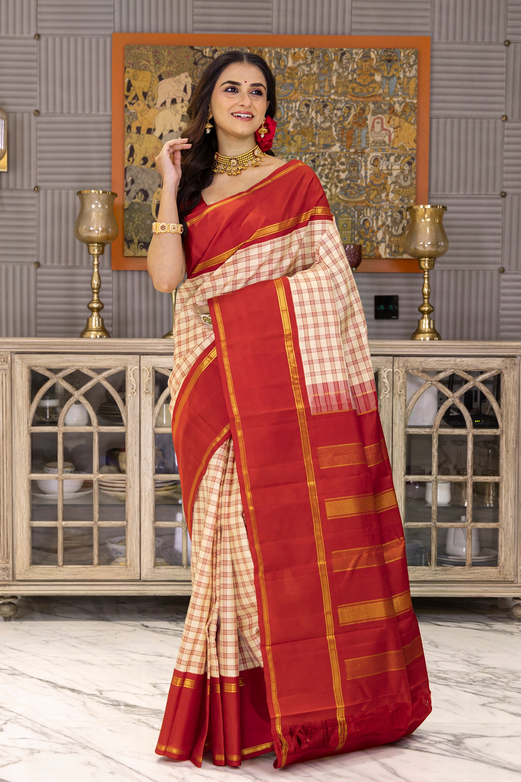 Check Silk Kanjivaram