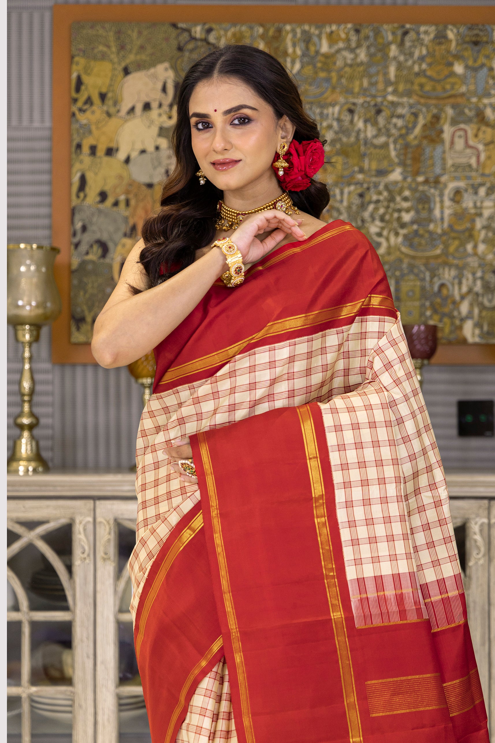 Check Silk Kanjivaram