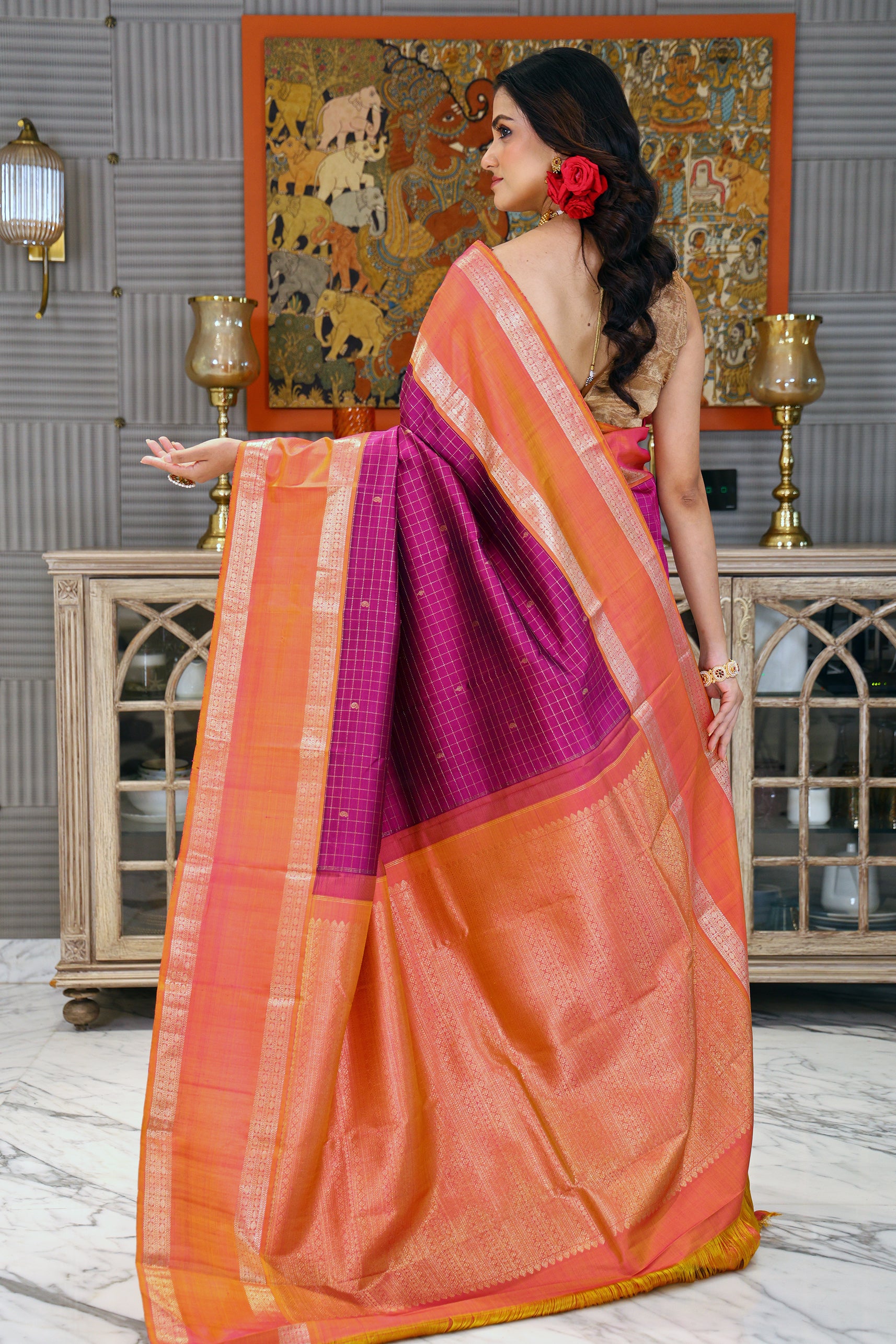 Check Silk Kanjivaram