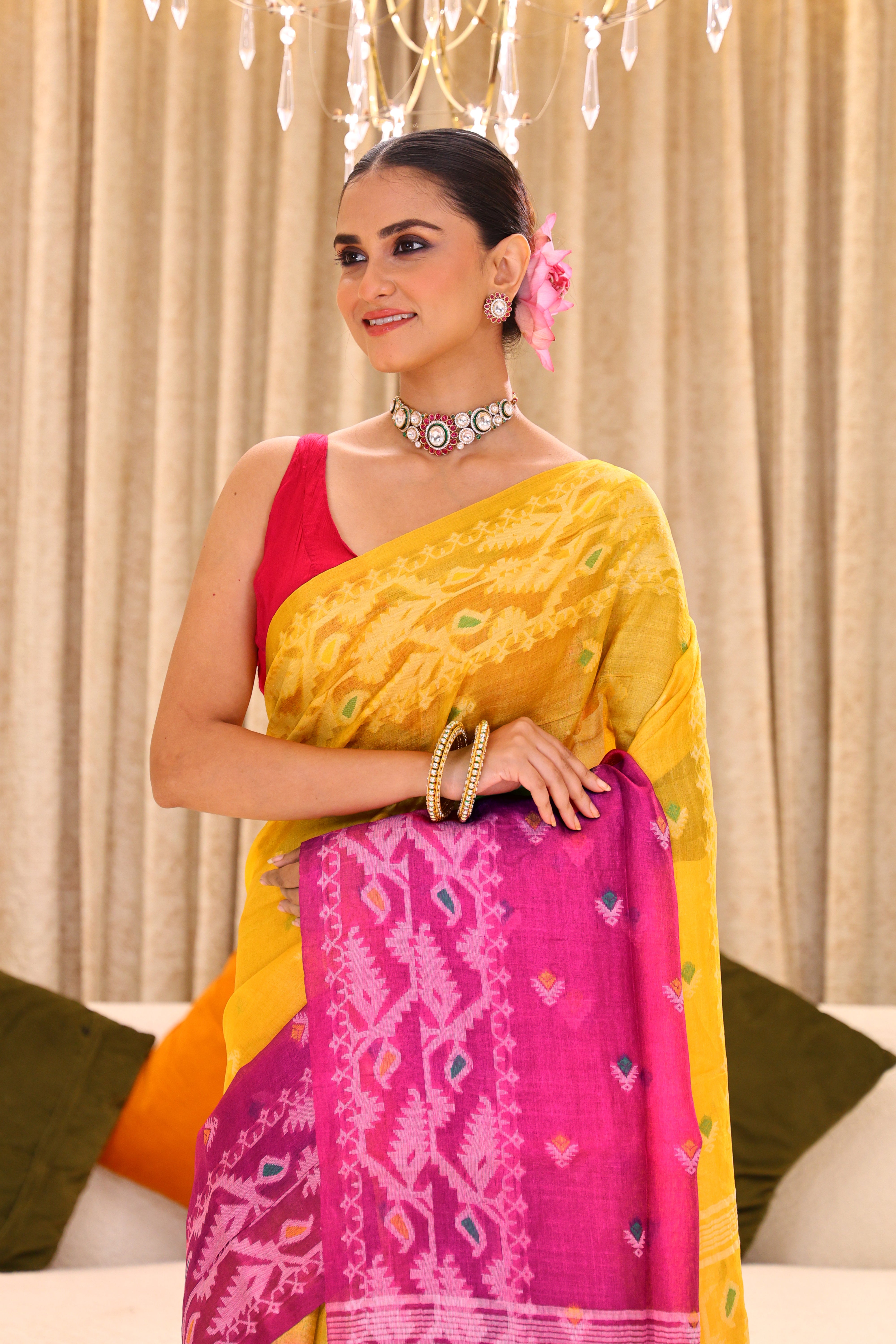 Shaded Tussar Jamdani