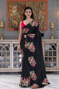 Semi Tussar Cutwork