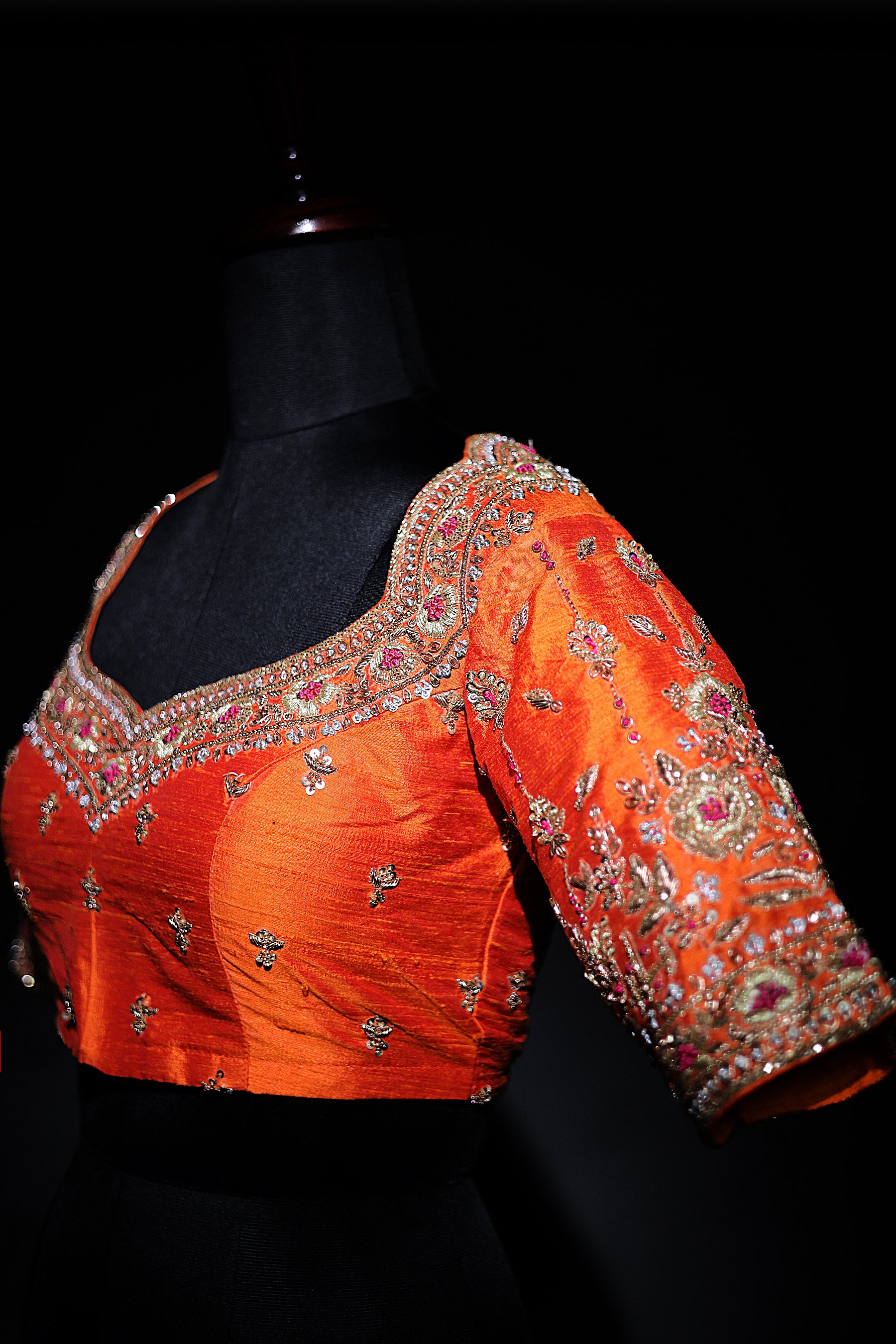 Raw Silk Zardosi Work