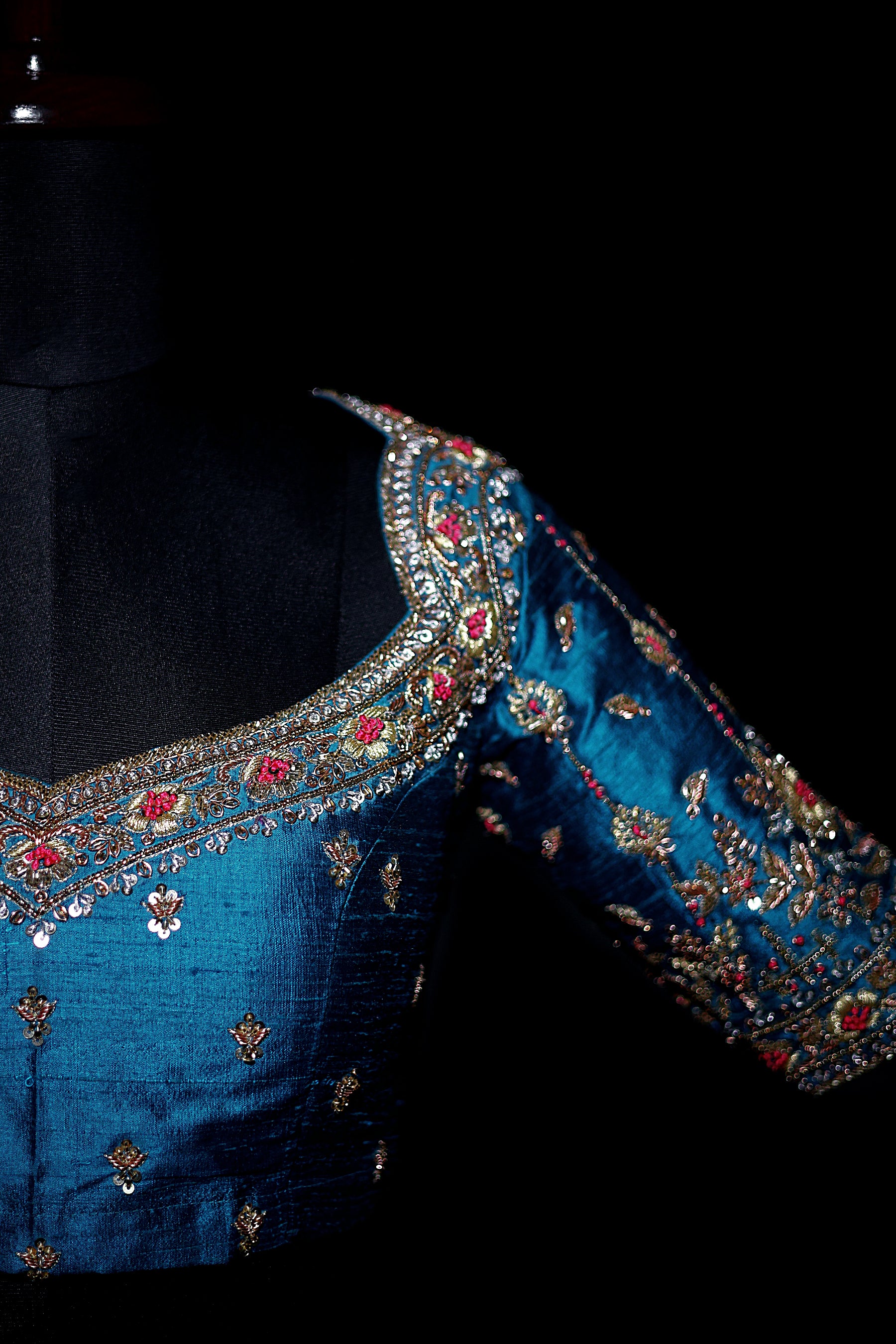 Raw Silk Zardosi Work