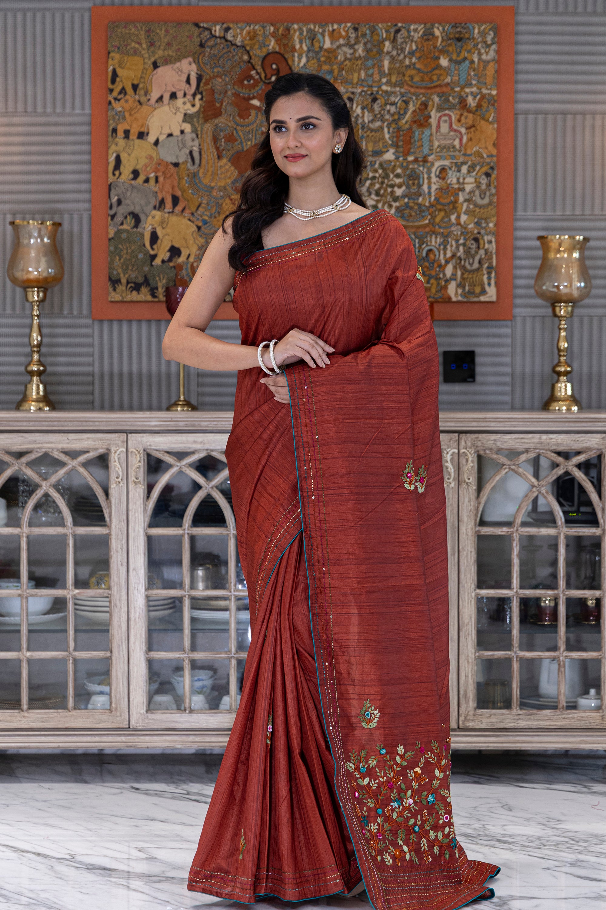 Semi Tussar Handwork