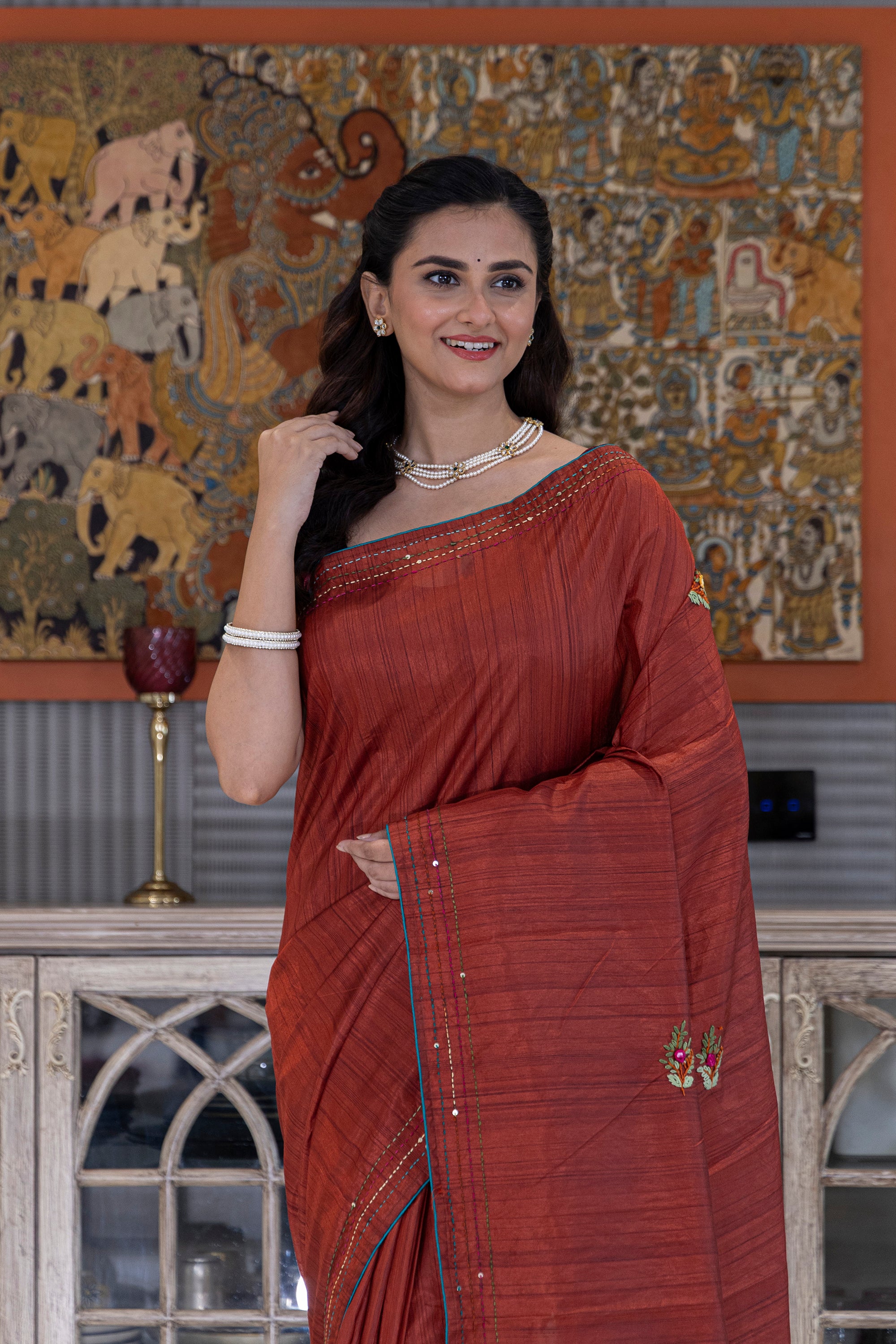 Semi Tussar Handwork