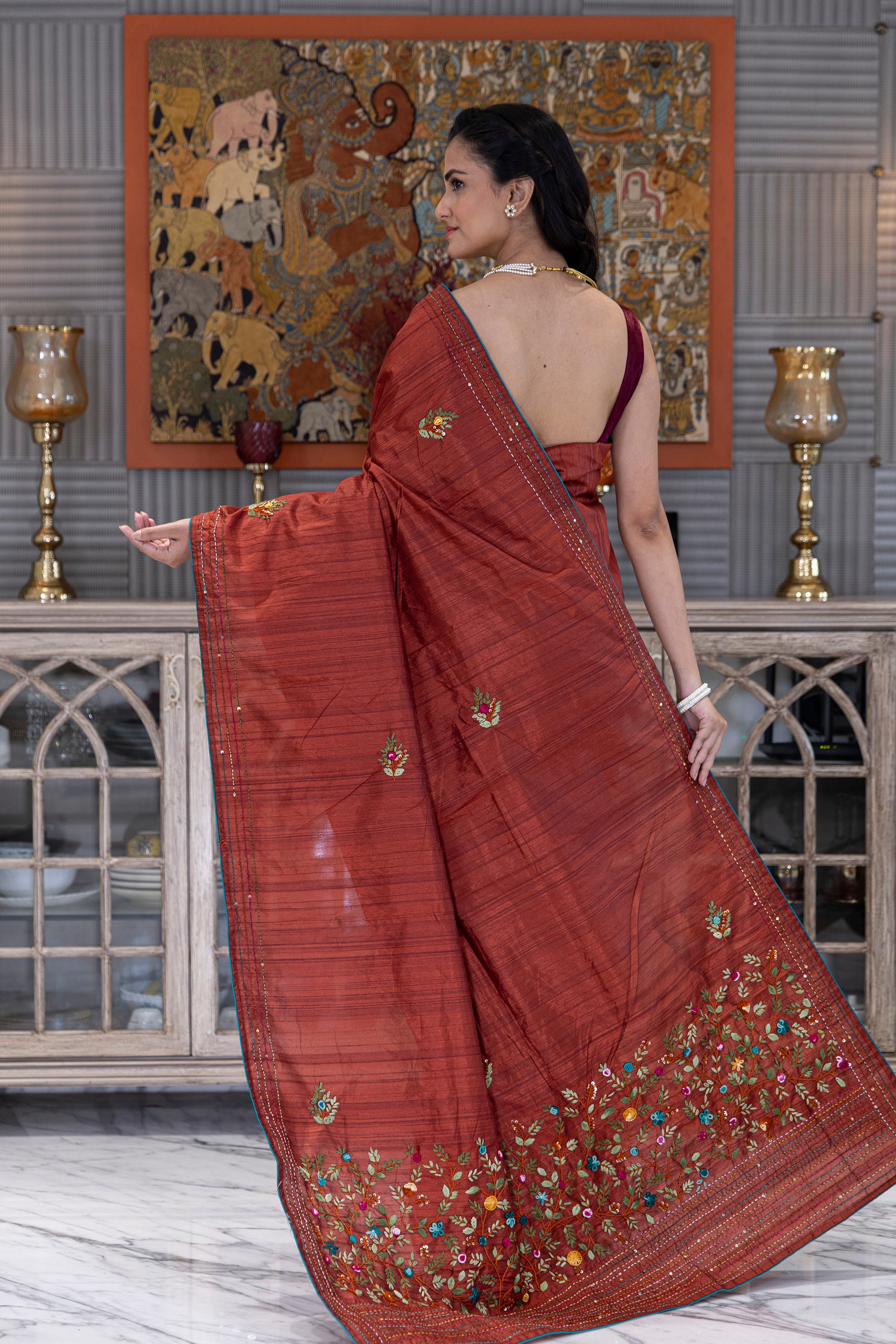 Semi Tussar Handwork