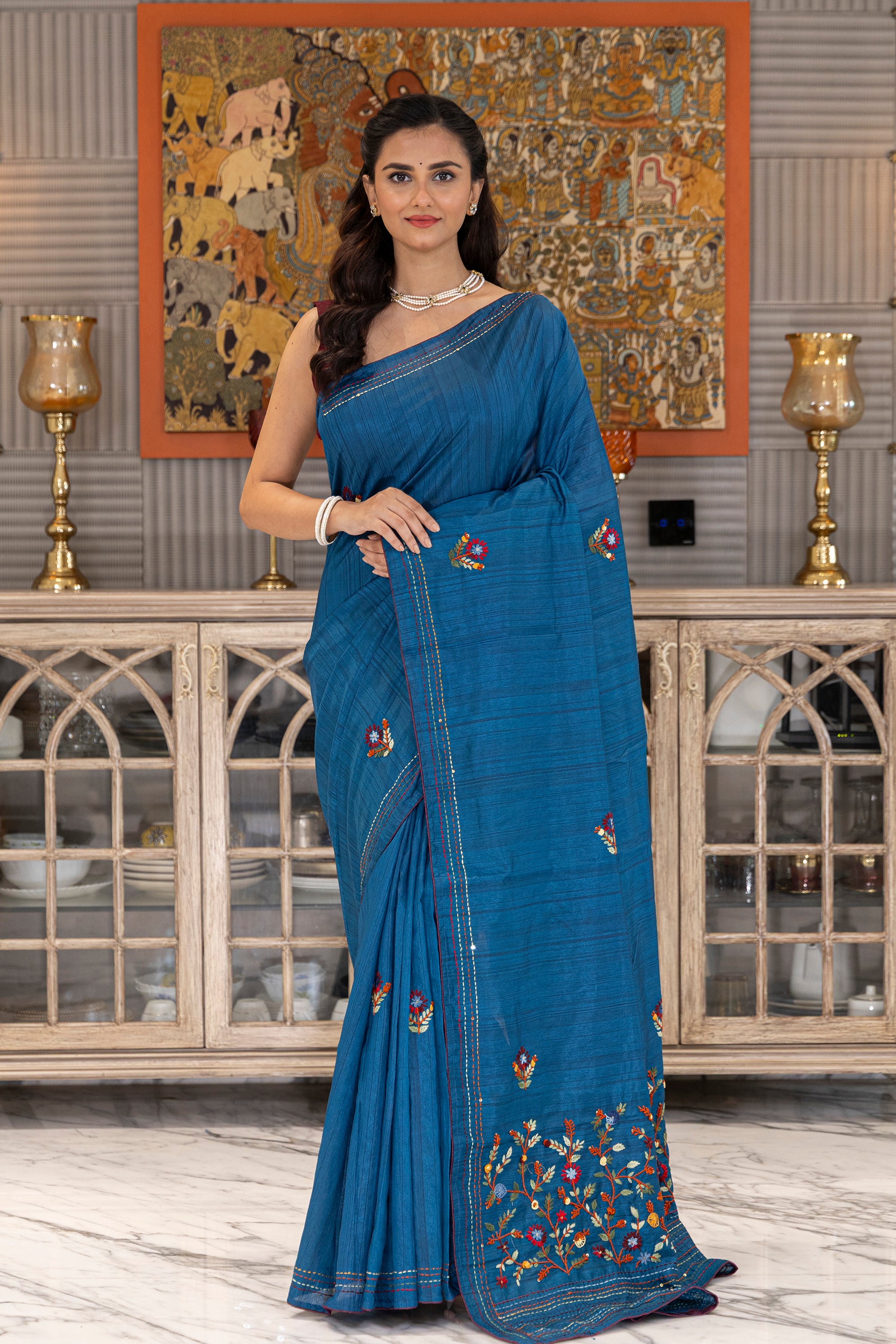 Semi Tussar Handwork