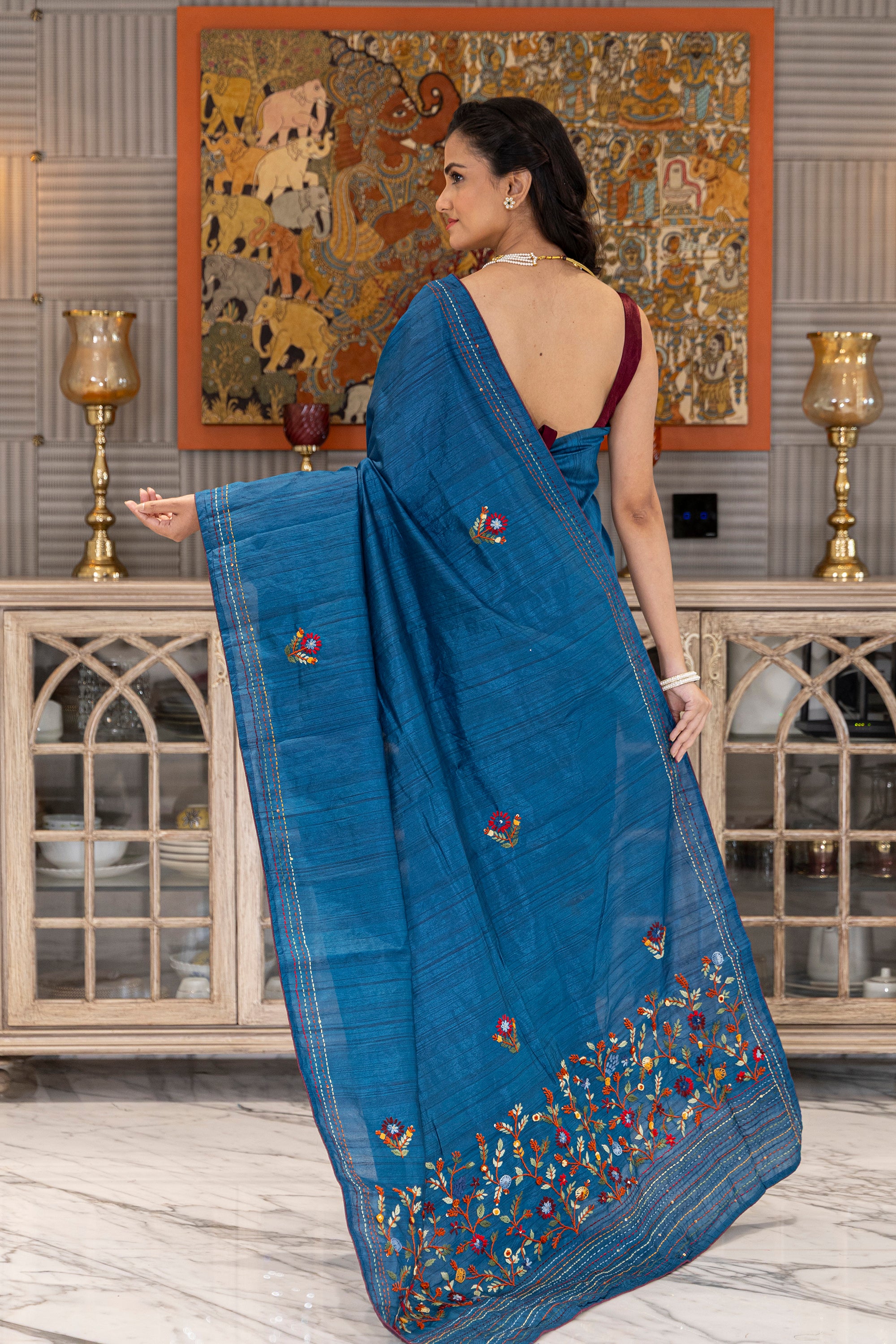 Semi Tussar Handwork