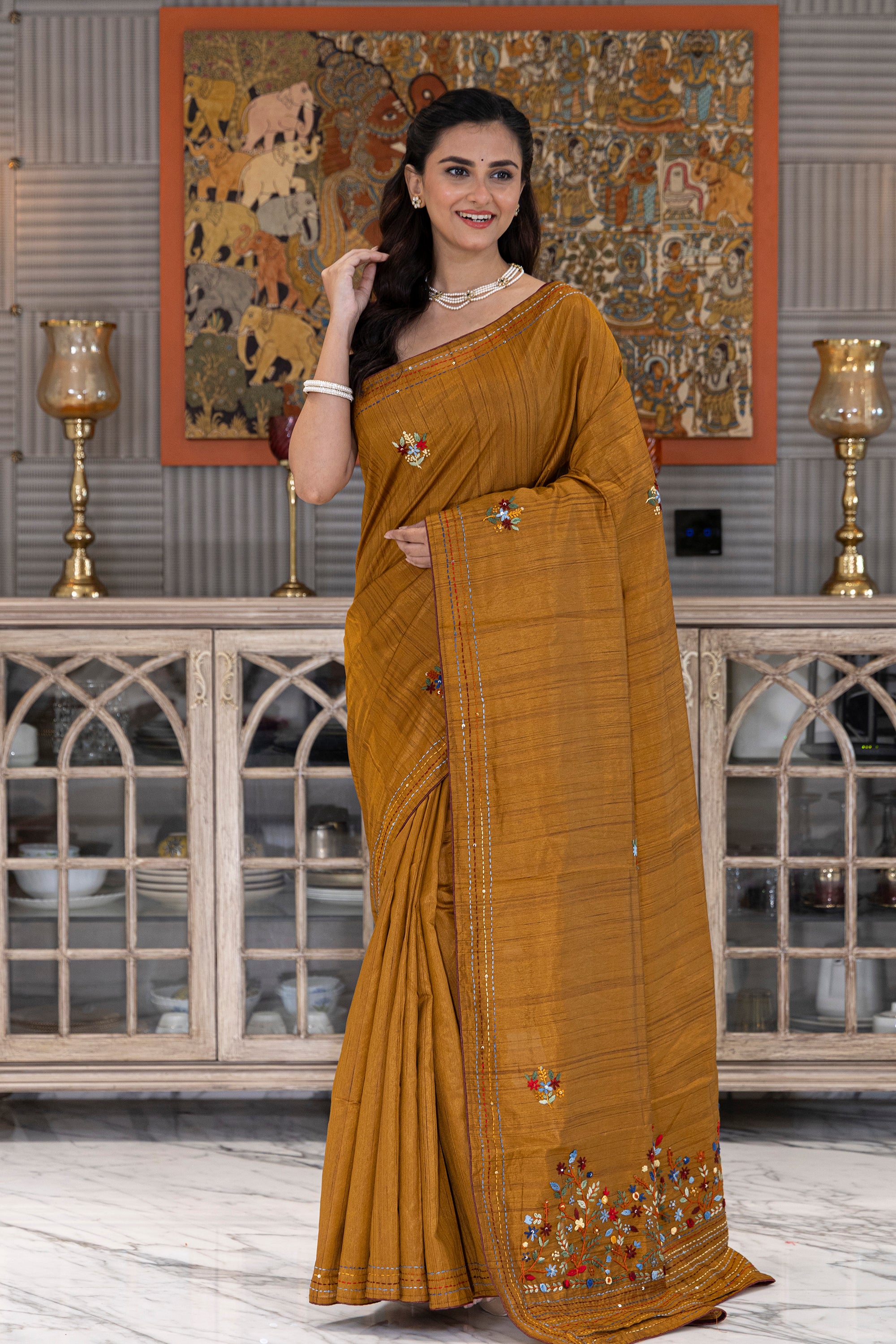 Semi Tussar Handwork