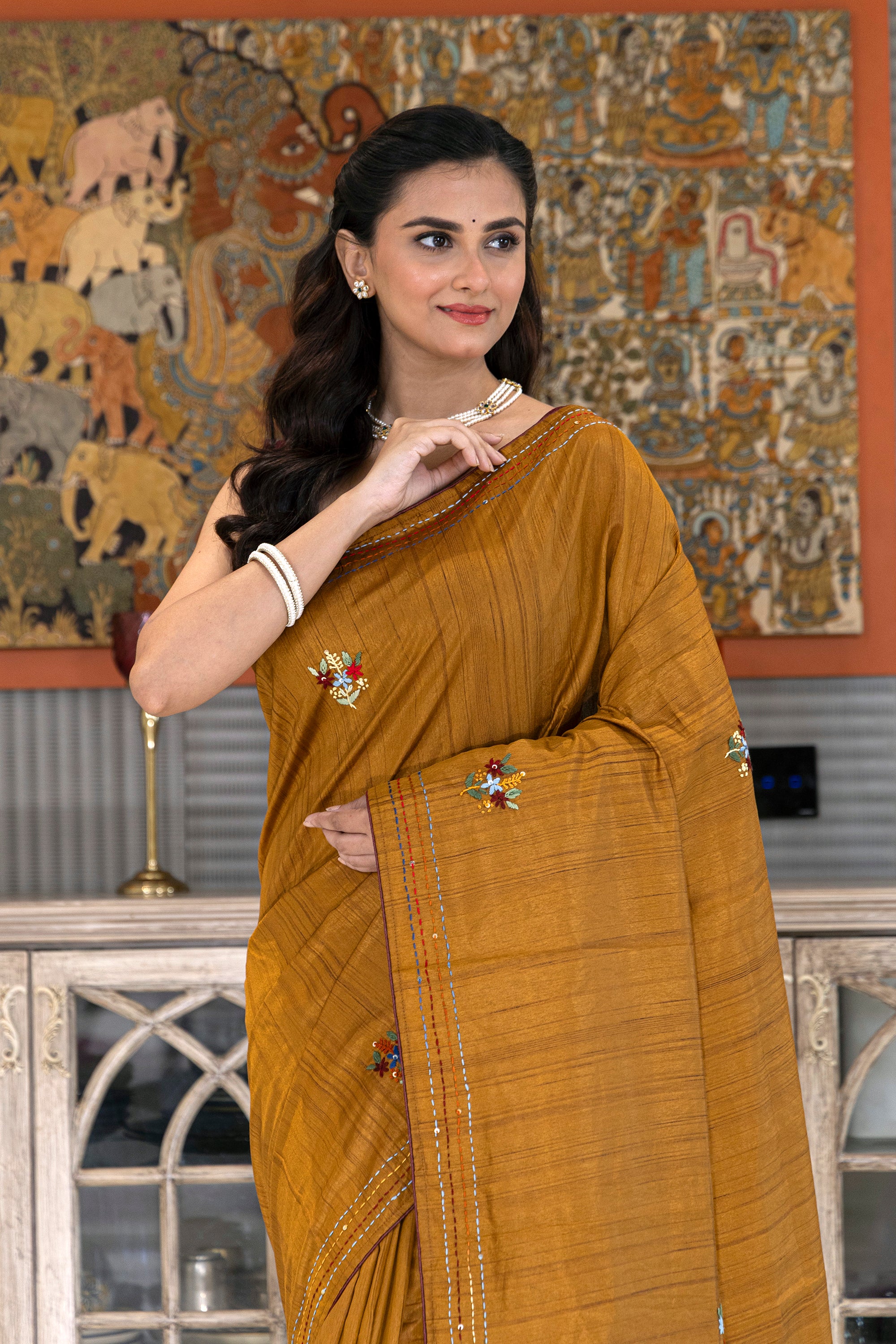 Semi Tussar Handwork