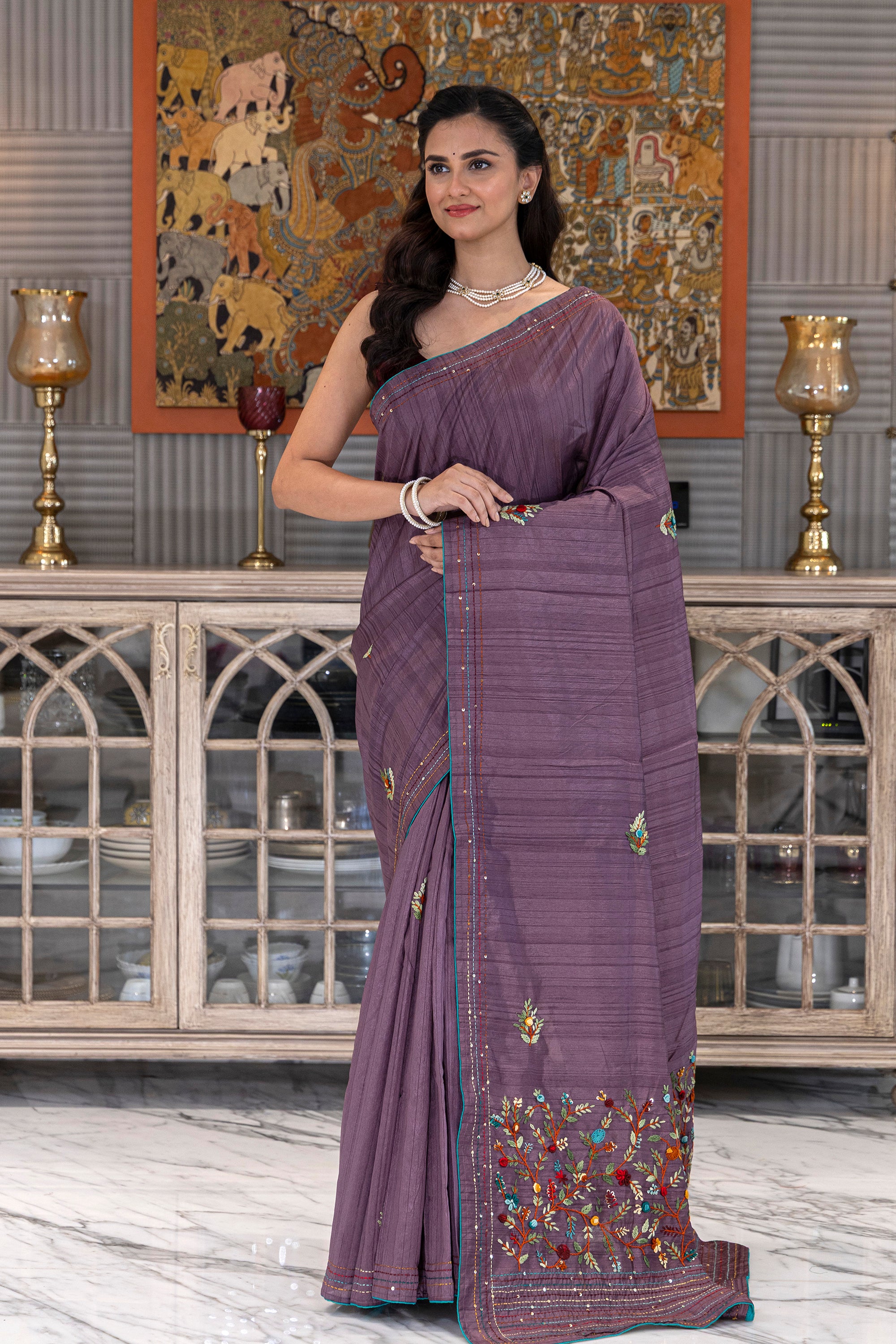 Semi Tussar Handwork