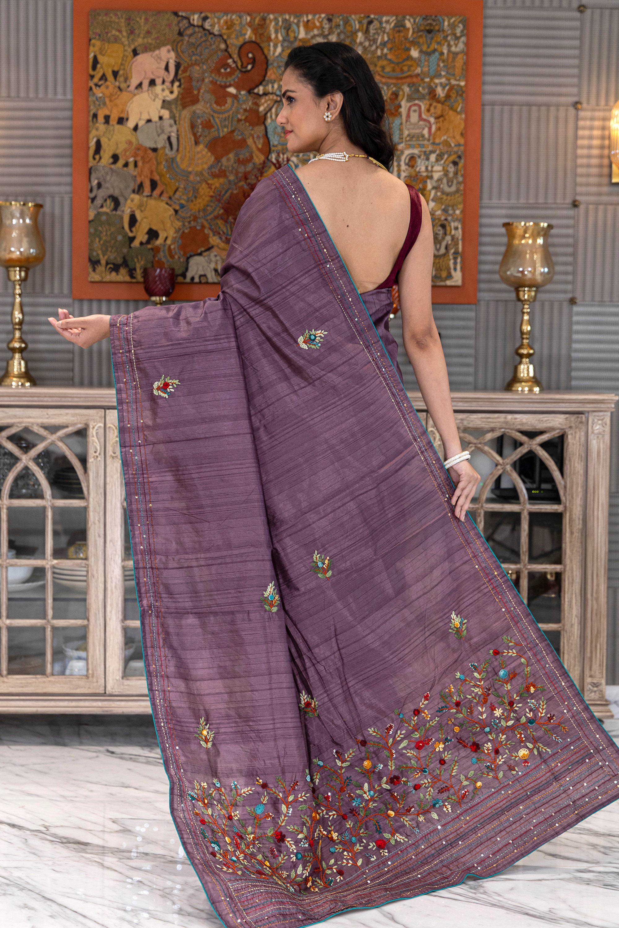 Semi Tussar Handwork