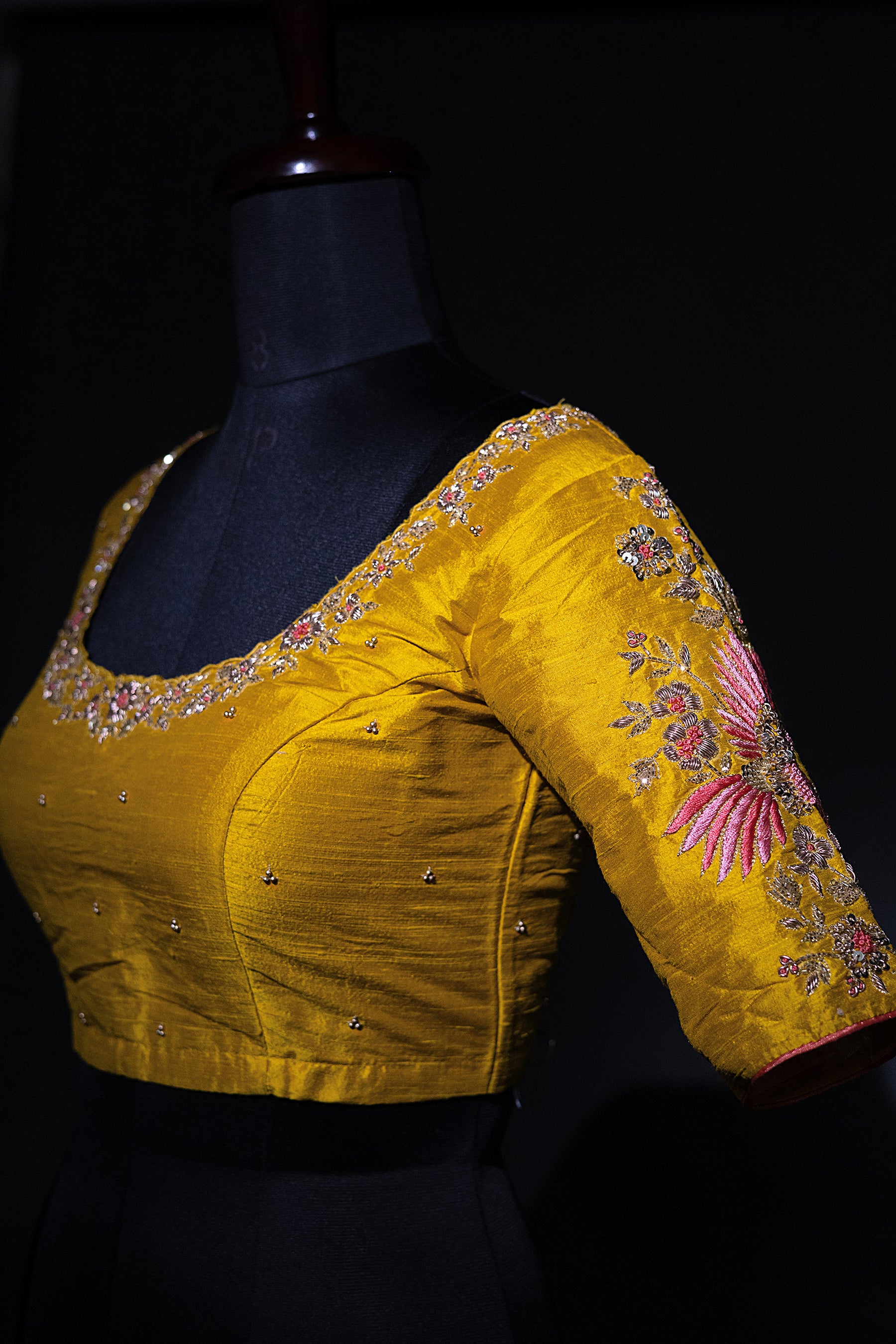 Raw Silk Zardosi Work