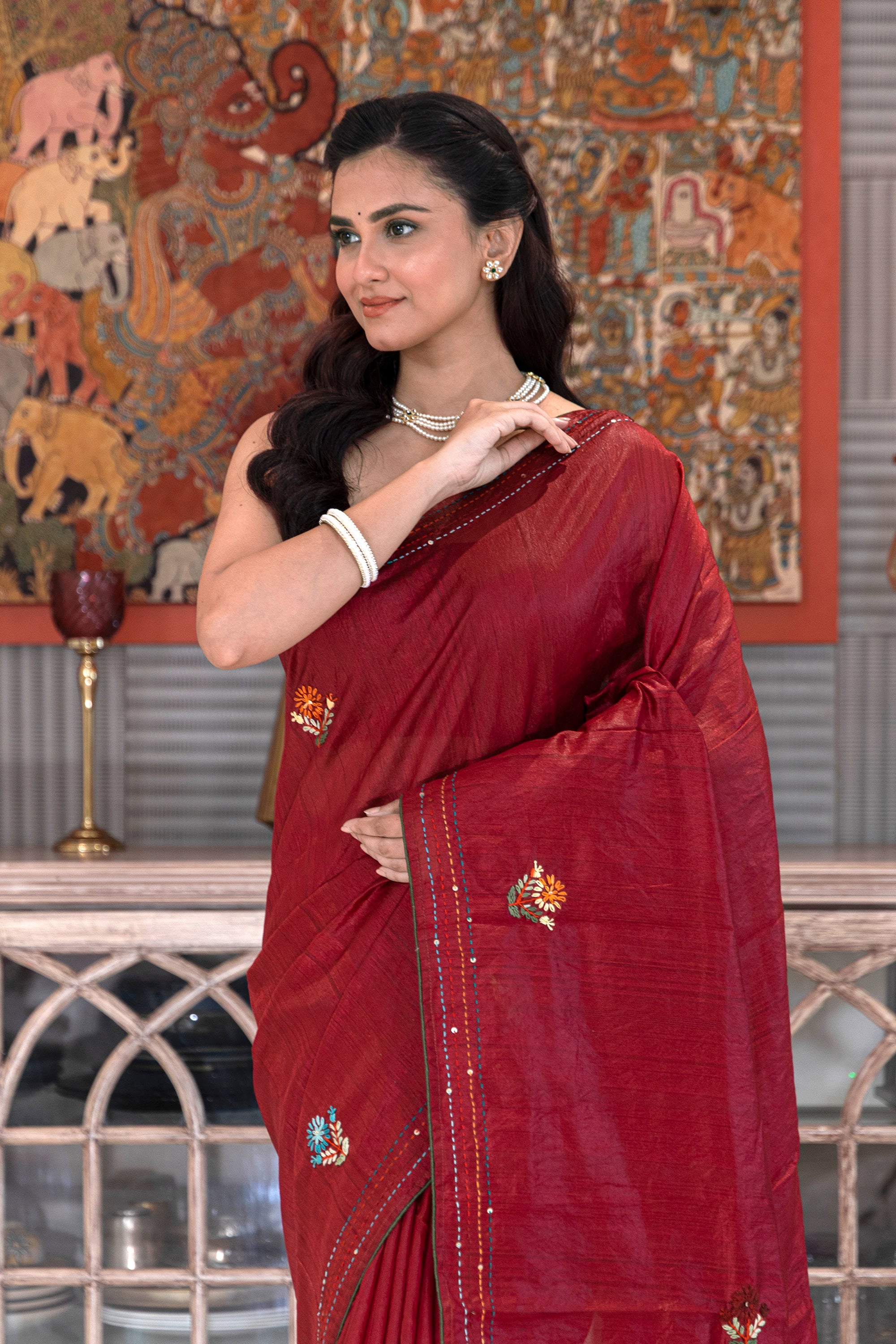 Semi Tussar Handwork