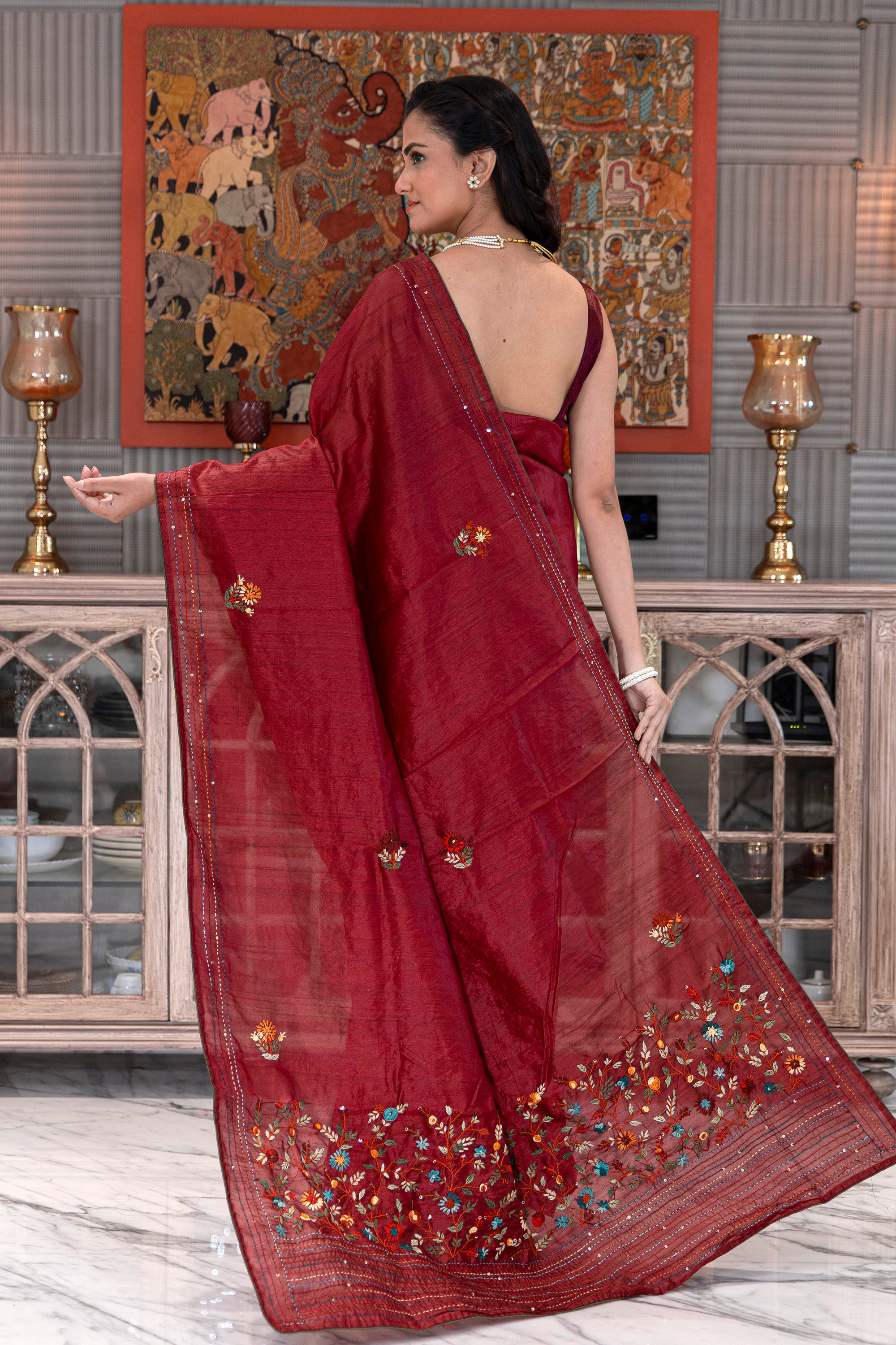 Semi Tussar Handwork