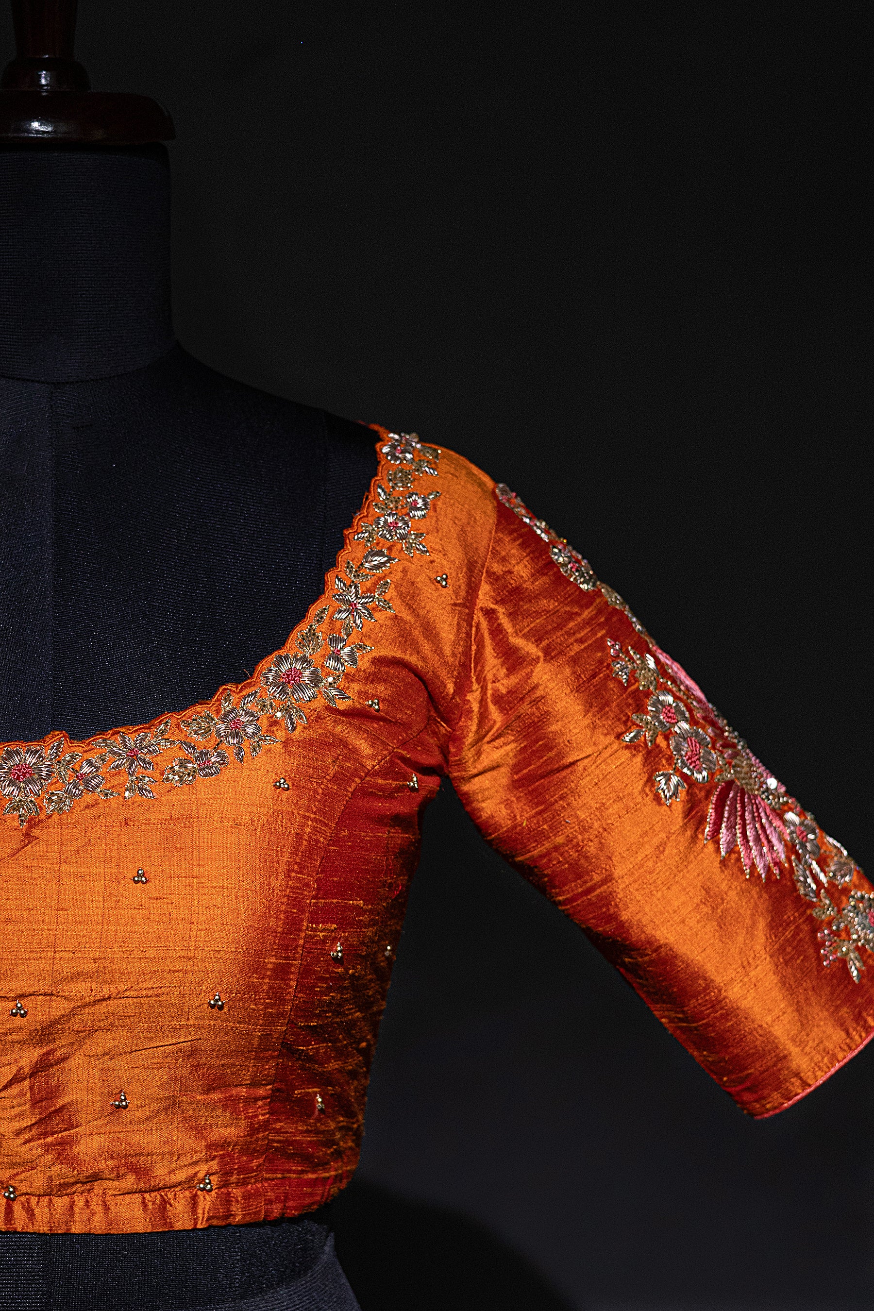 Raw Silk Zardosi Work