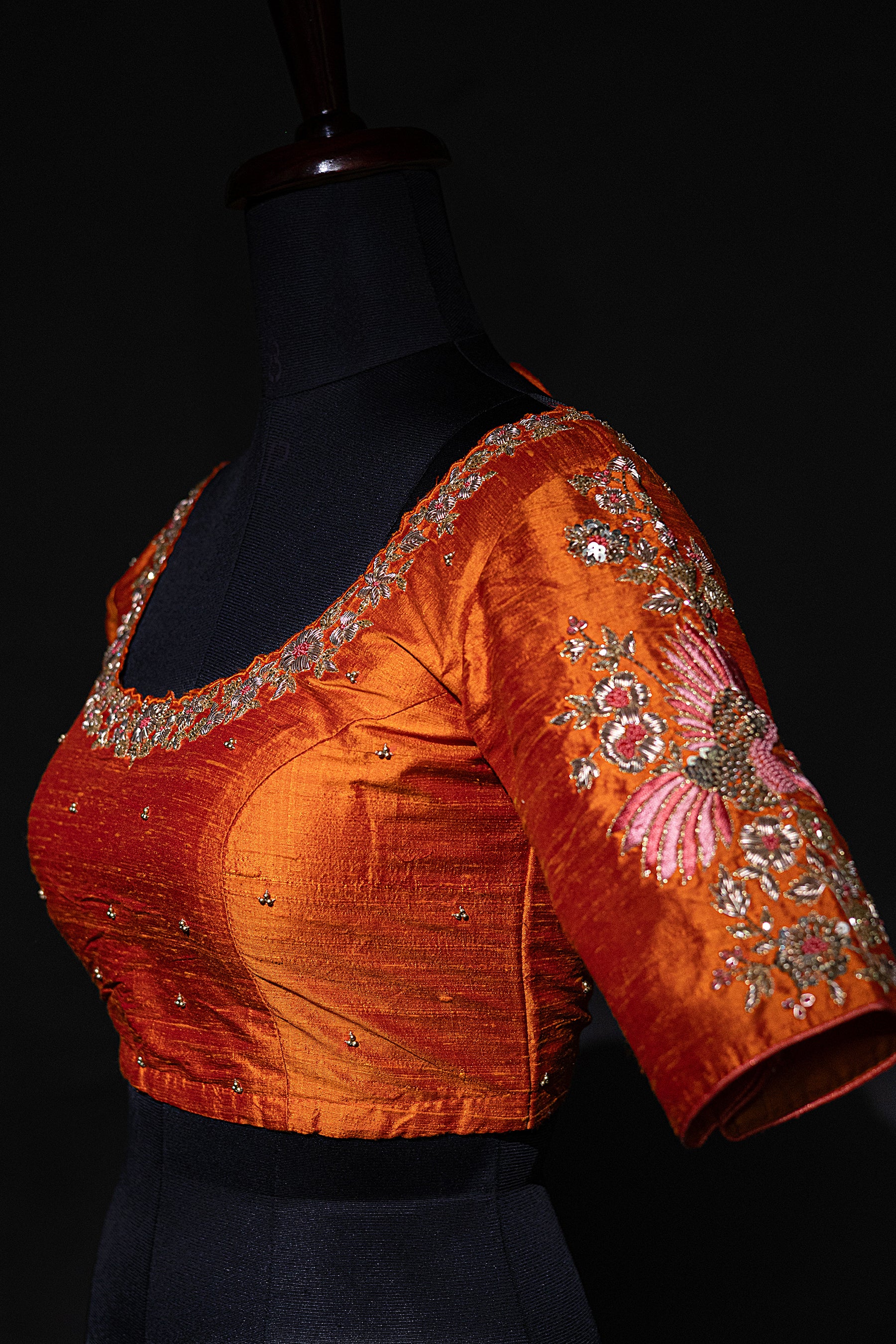 Raw Silk Zardosi Work