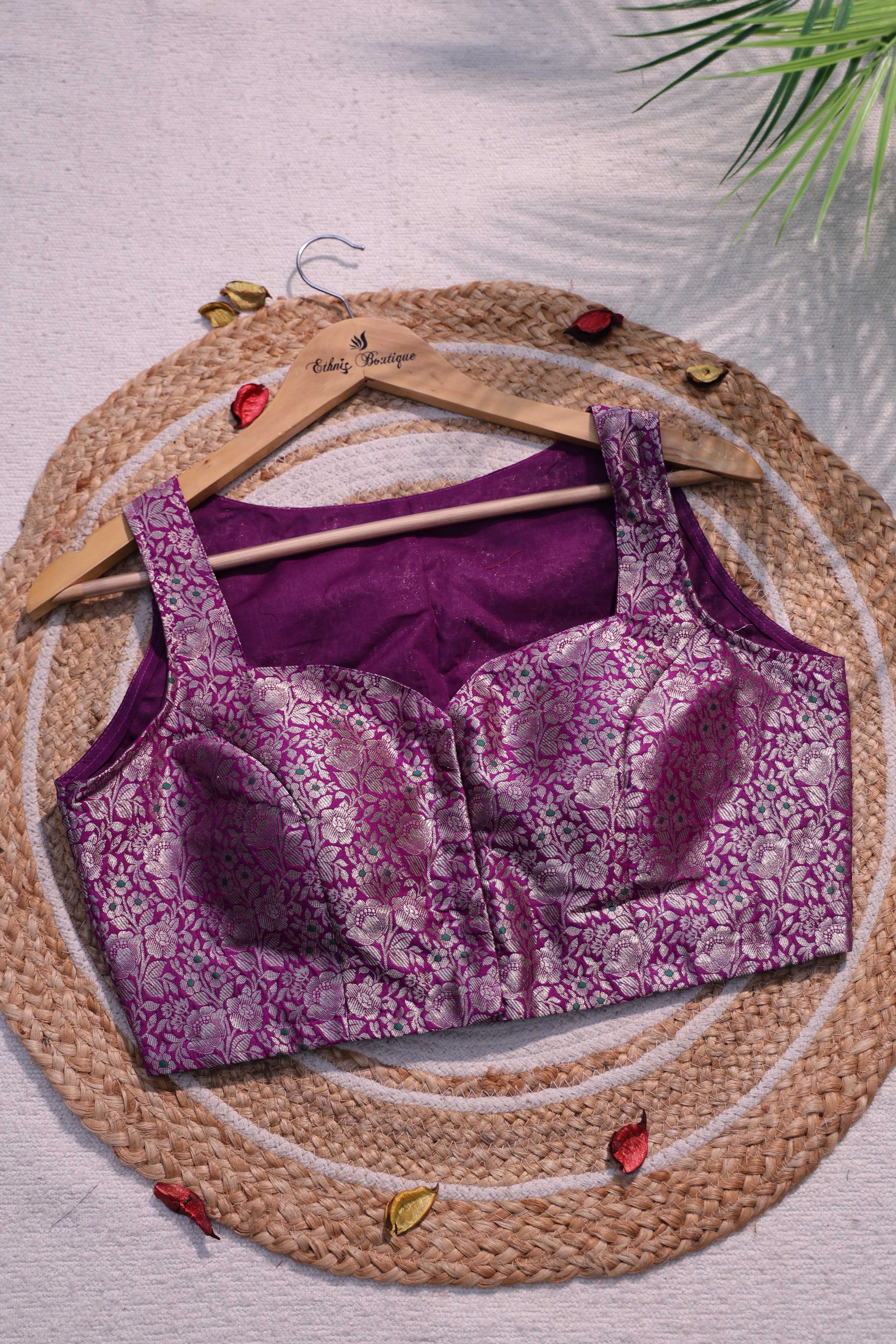 Brocade Katan Sleeveless Blouse