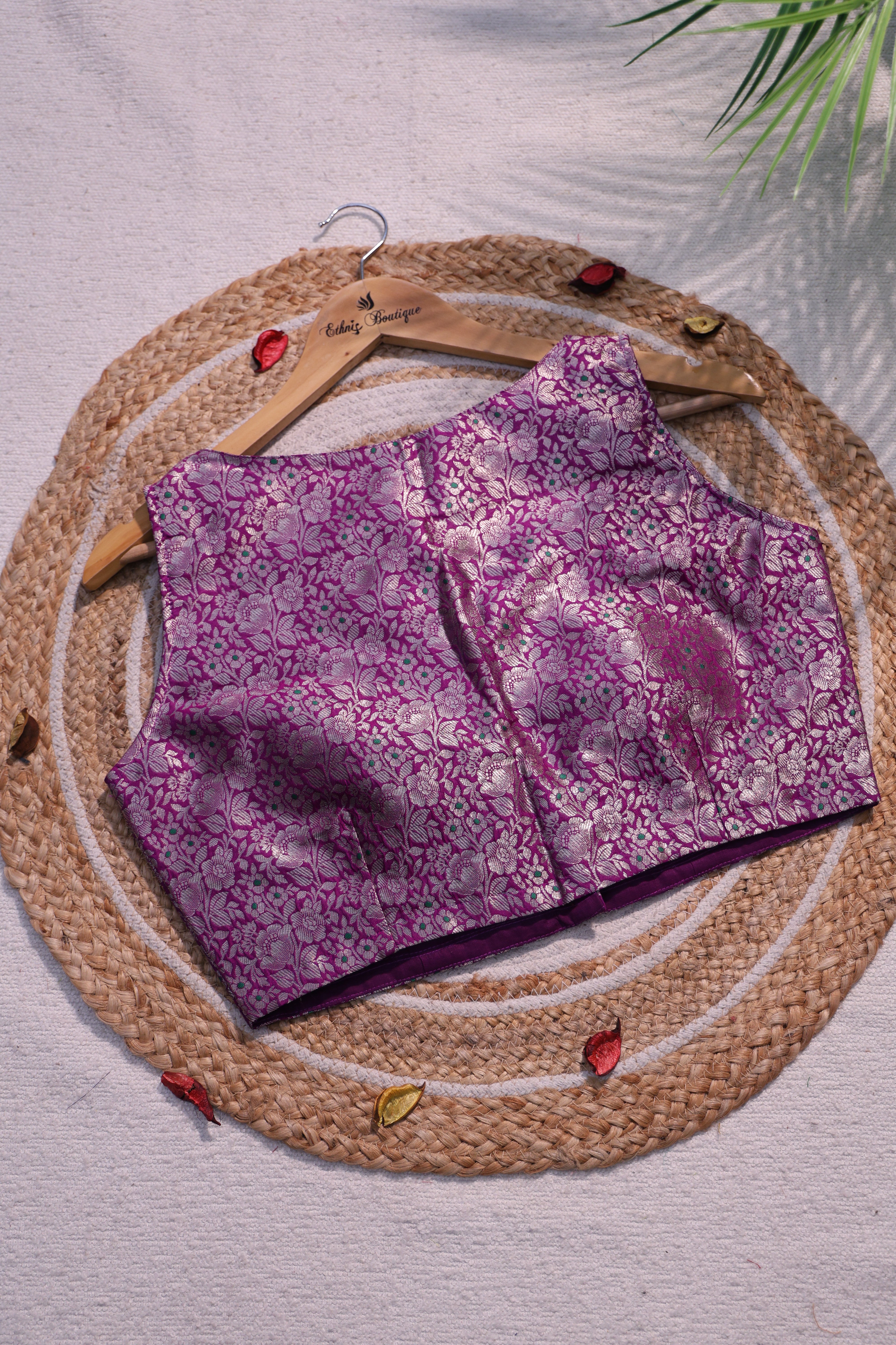 Brocade Katan Sleeveless Blouse