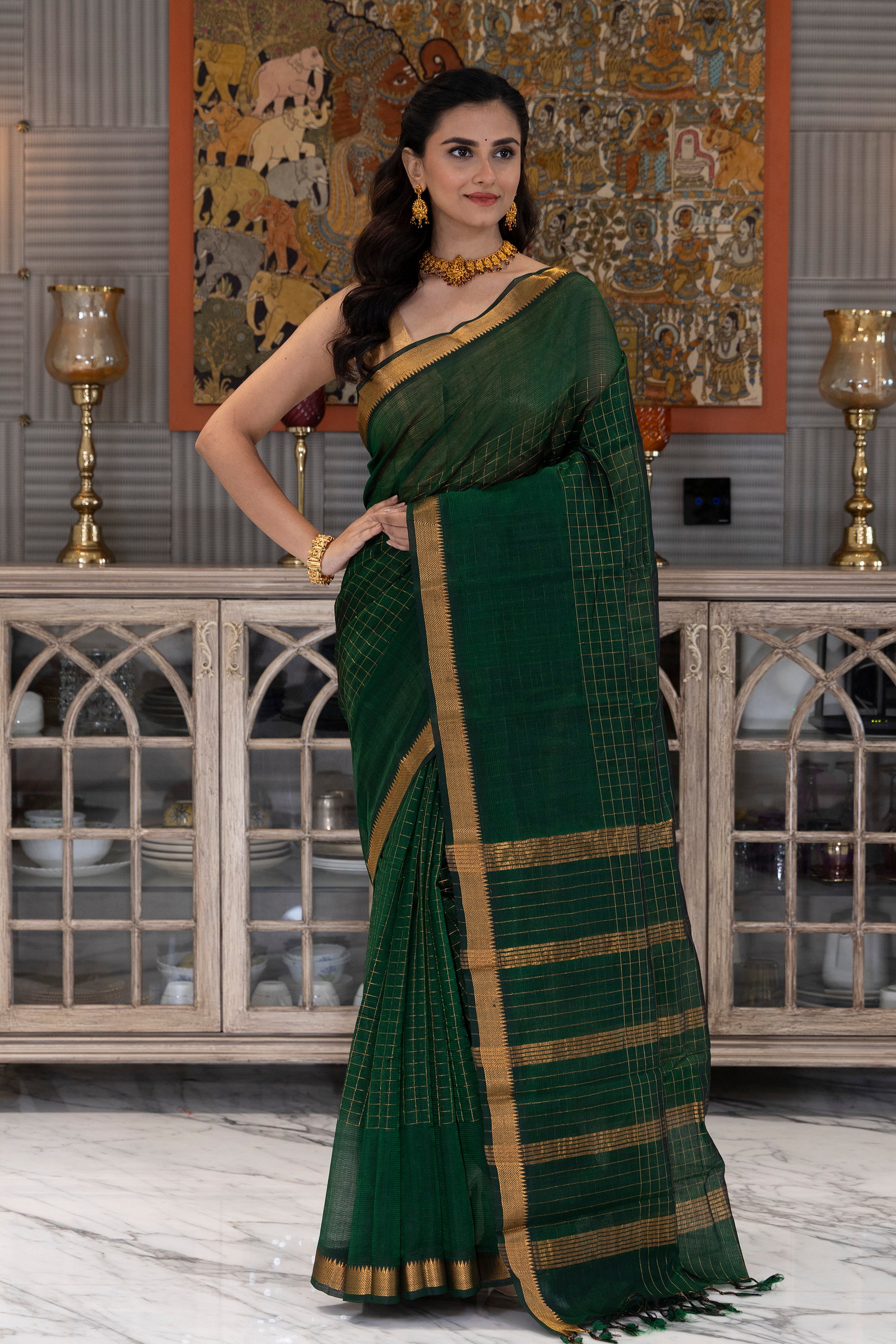 Checks Silk Mangalgiri