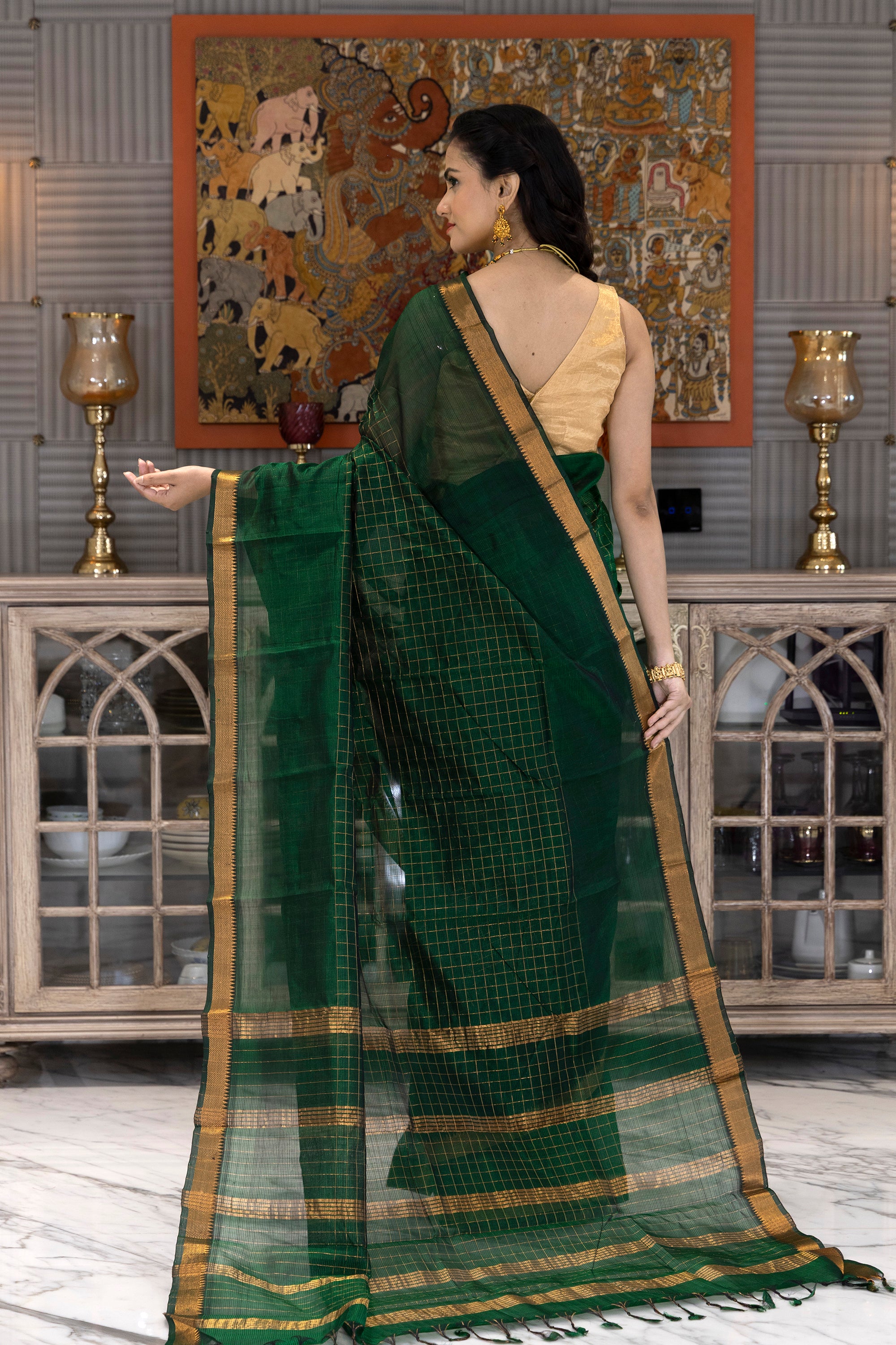 Checks Silk Mangalgiri