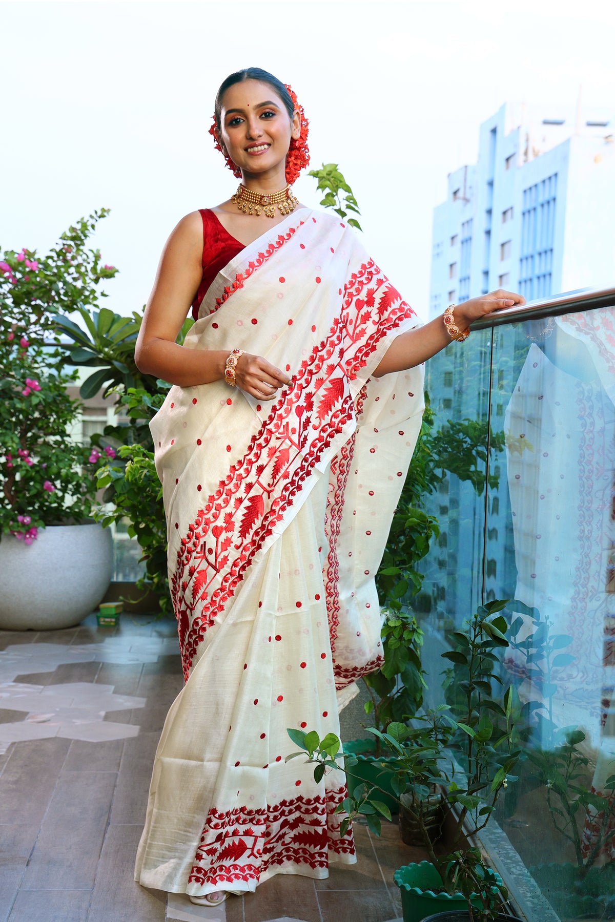 Tussar Jamdani Embroidery