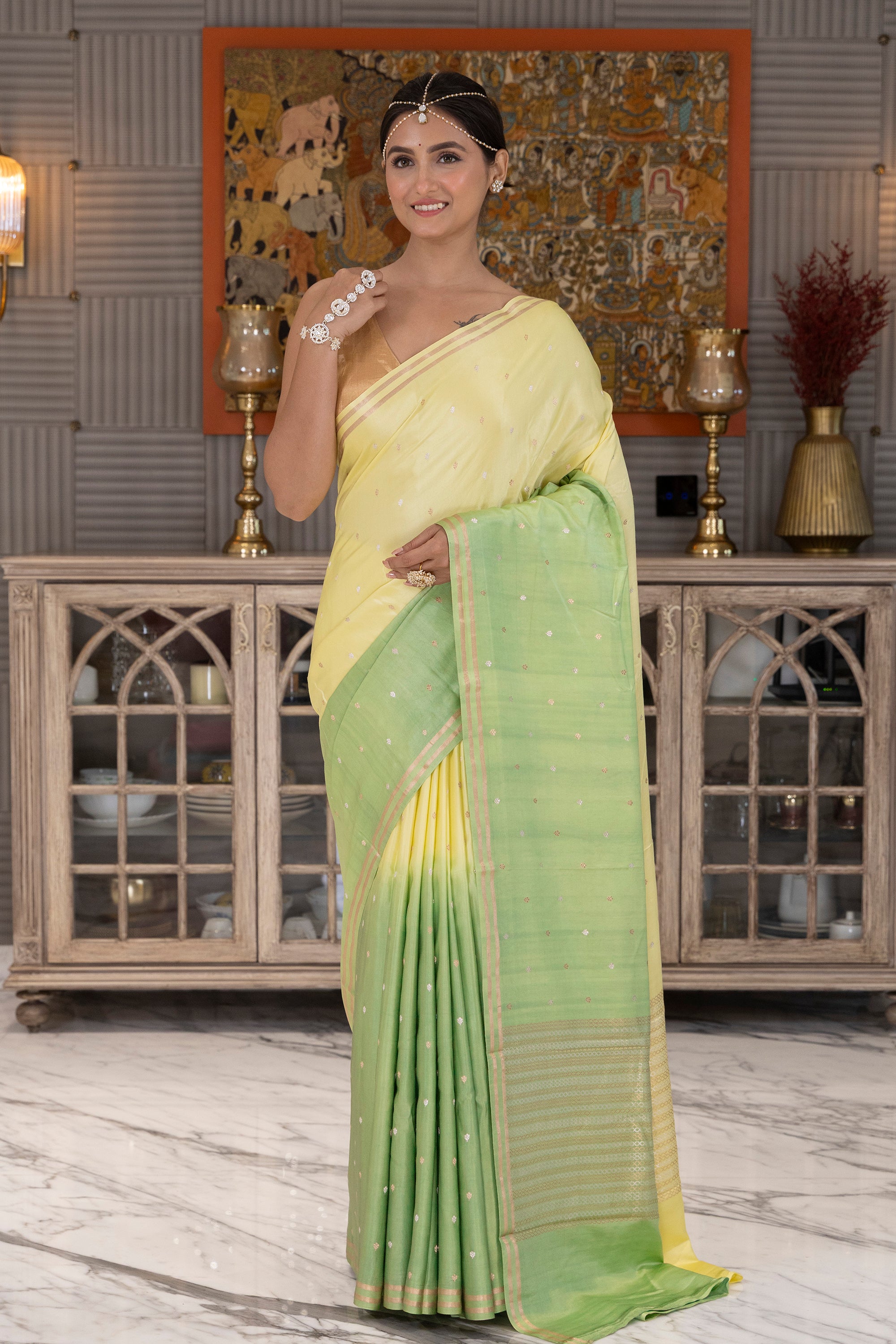 Pure Mashru Shaded Banarasi