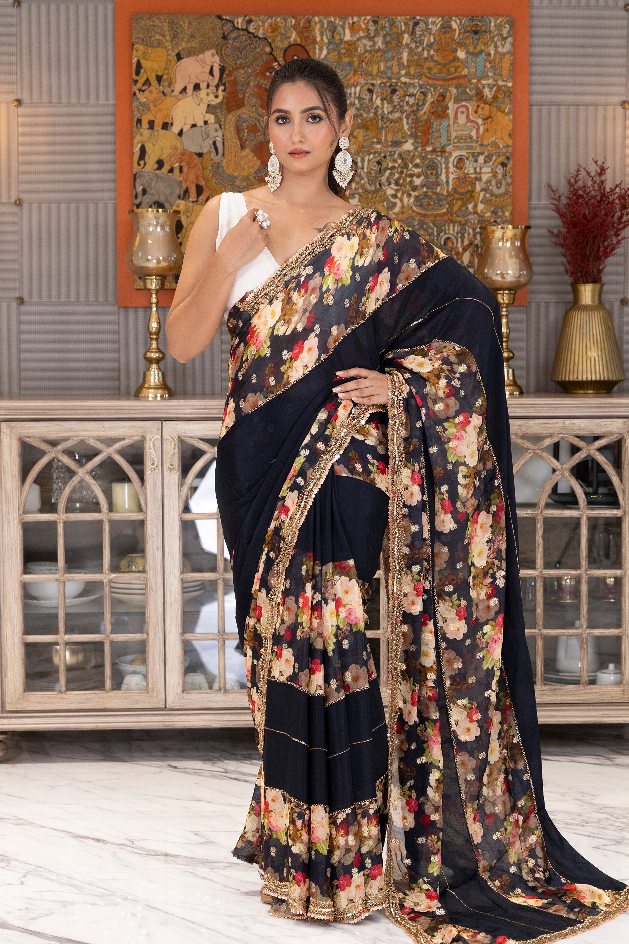 Chiffon Organza Zardosi Work