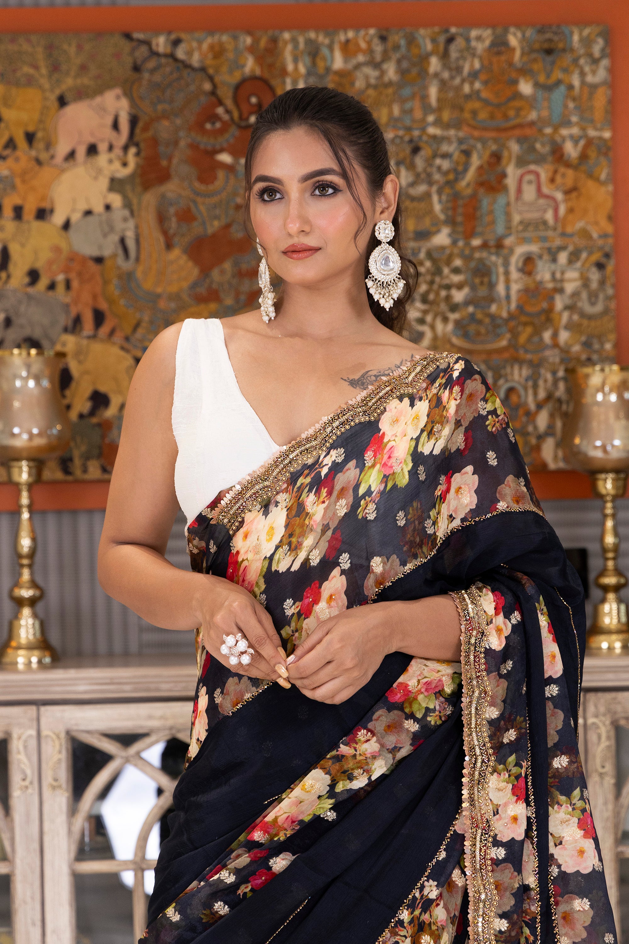 Chiffon Organza Zardosi Work
