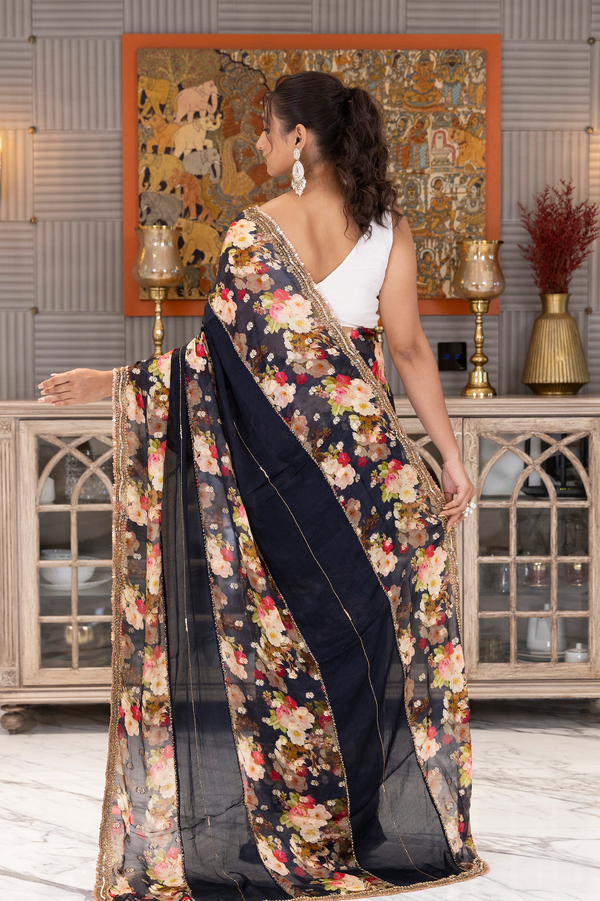 Chiffon Organza Zardosi Work