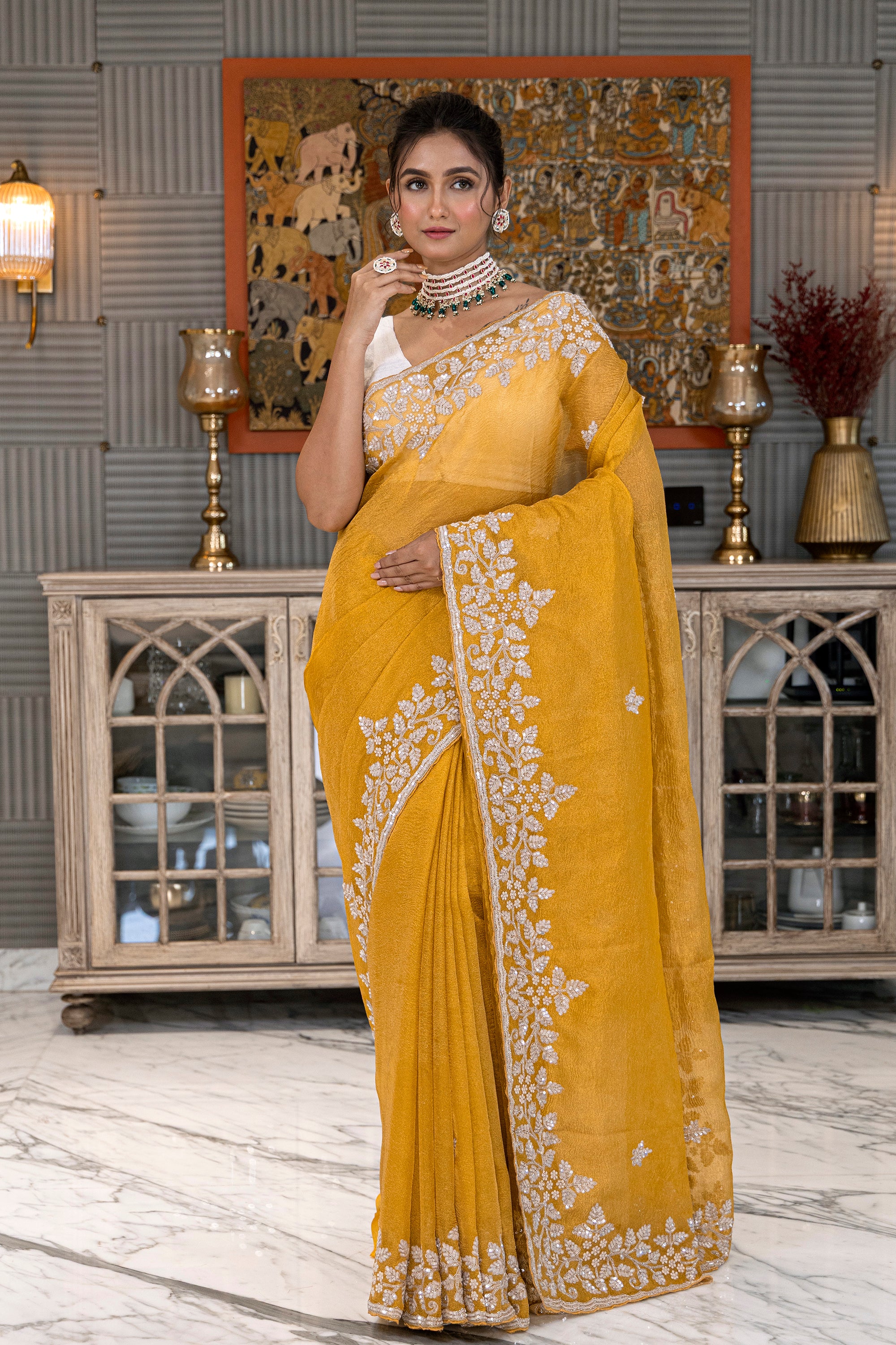 Crush Tissue Zardosi Work