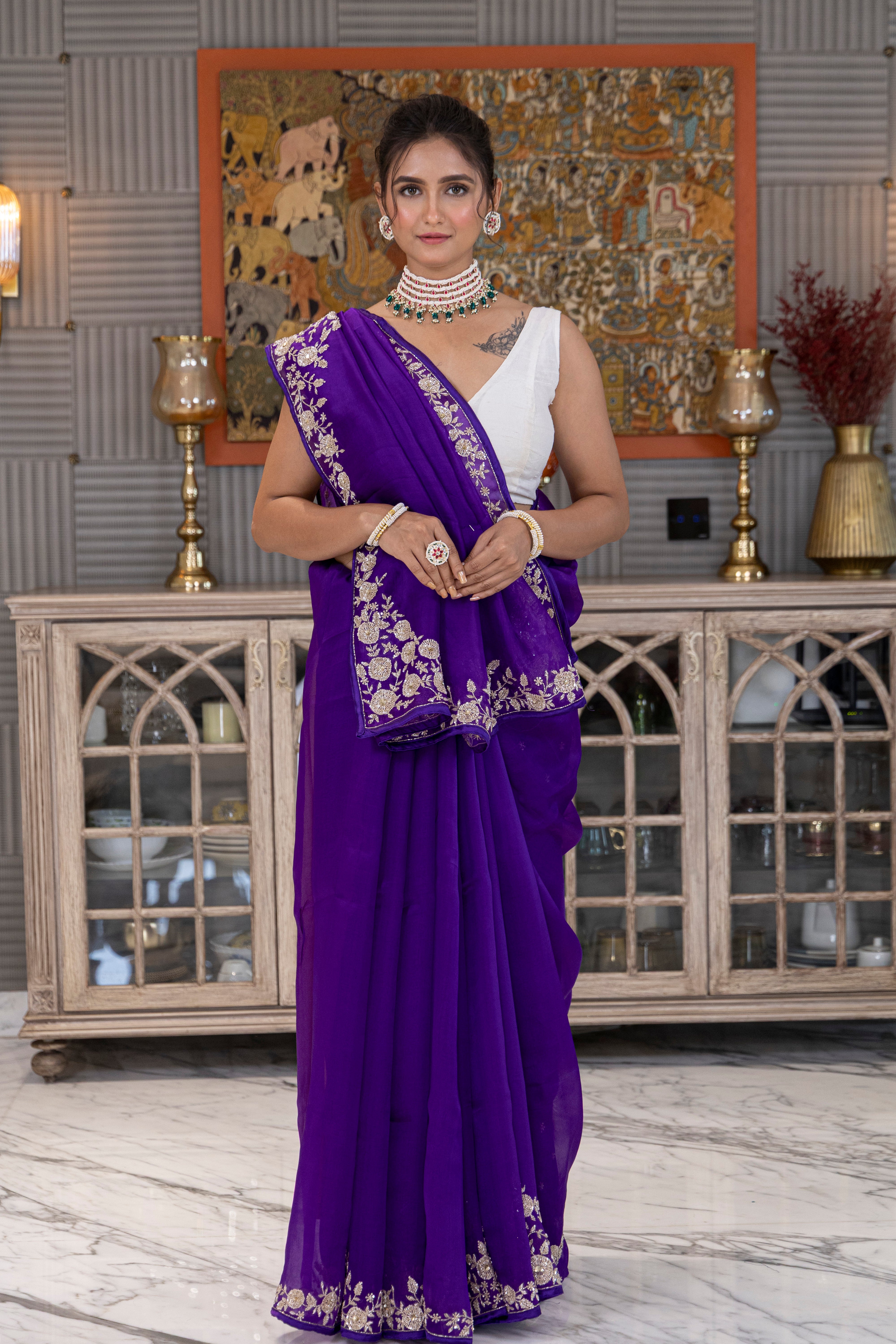 Organza Zardosi Work