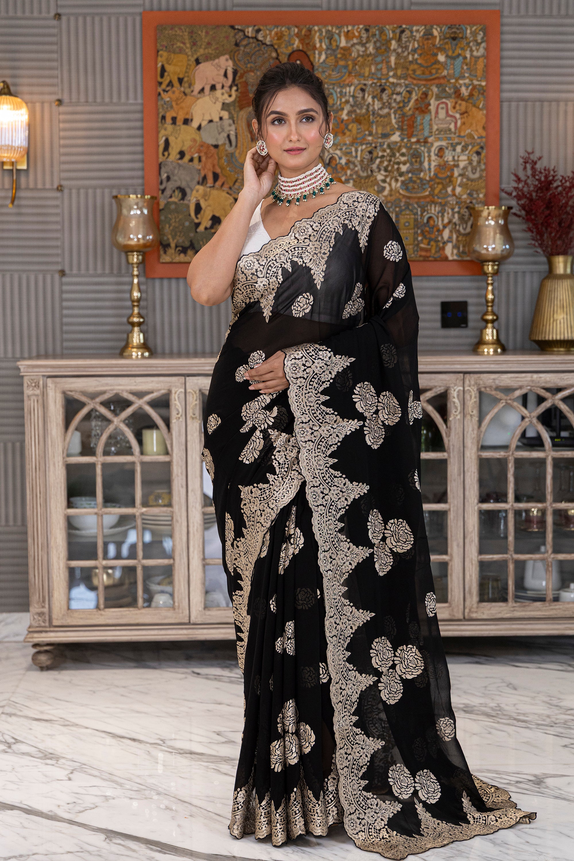 Exclusive Georgette Zari Work