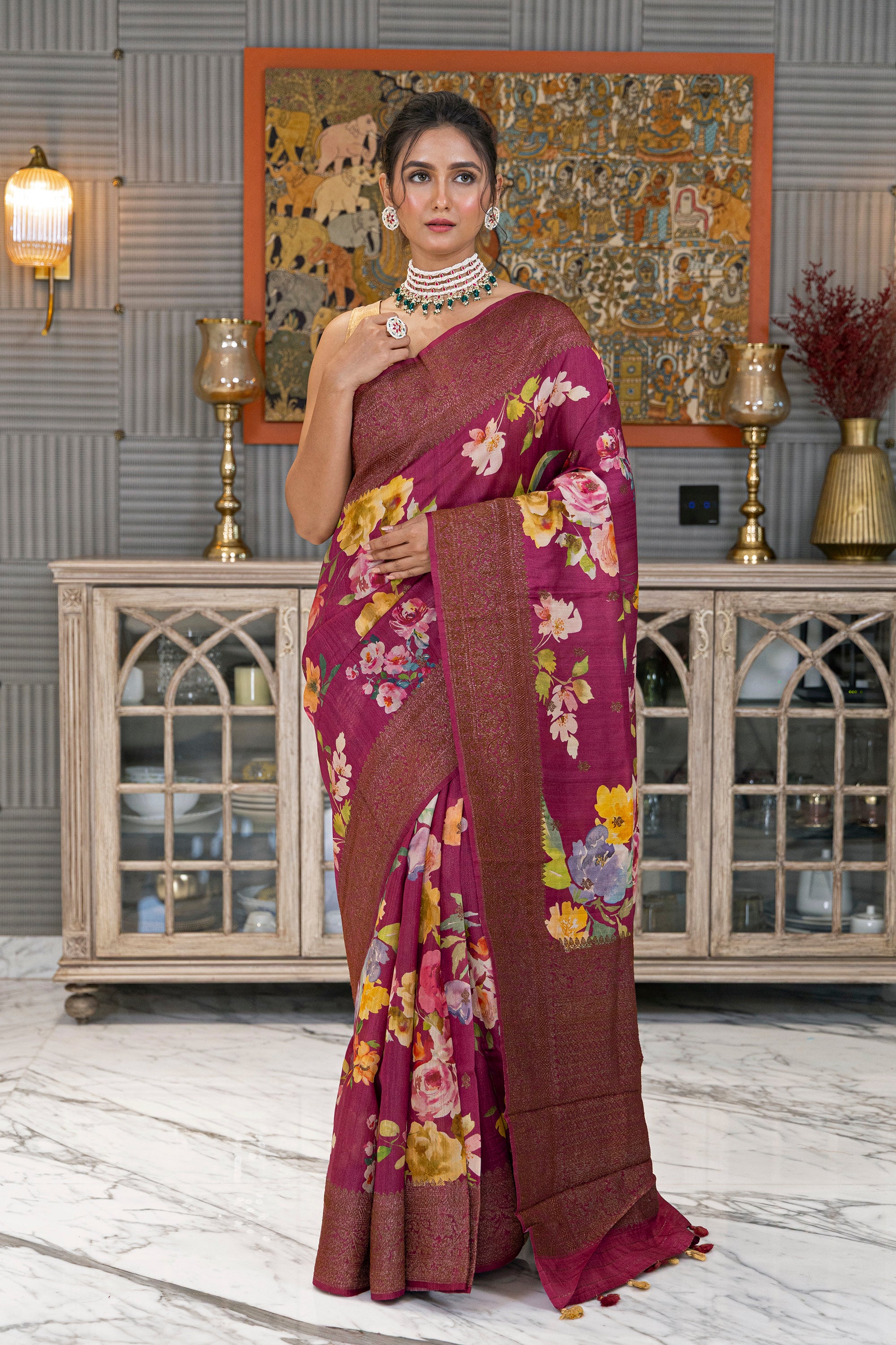 Tussar Digital Banarasi