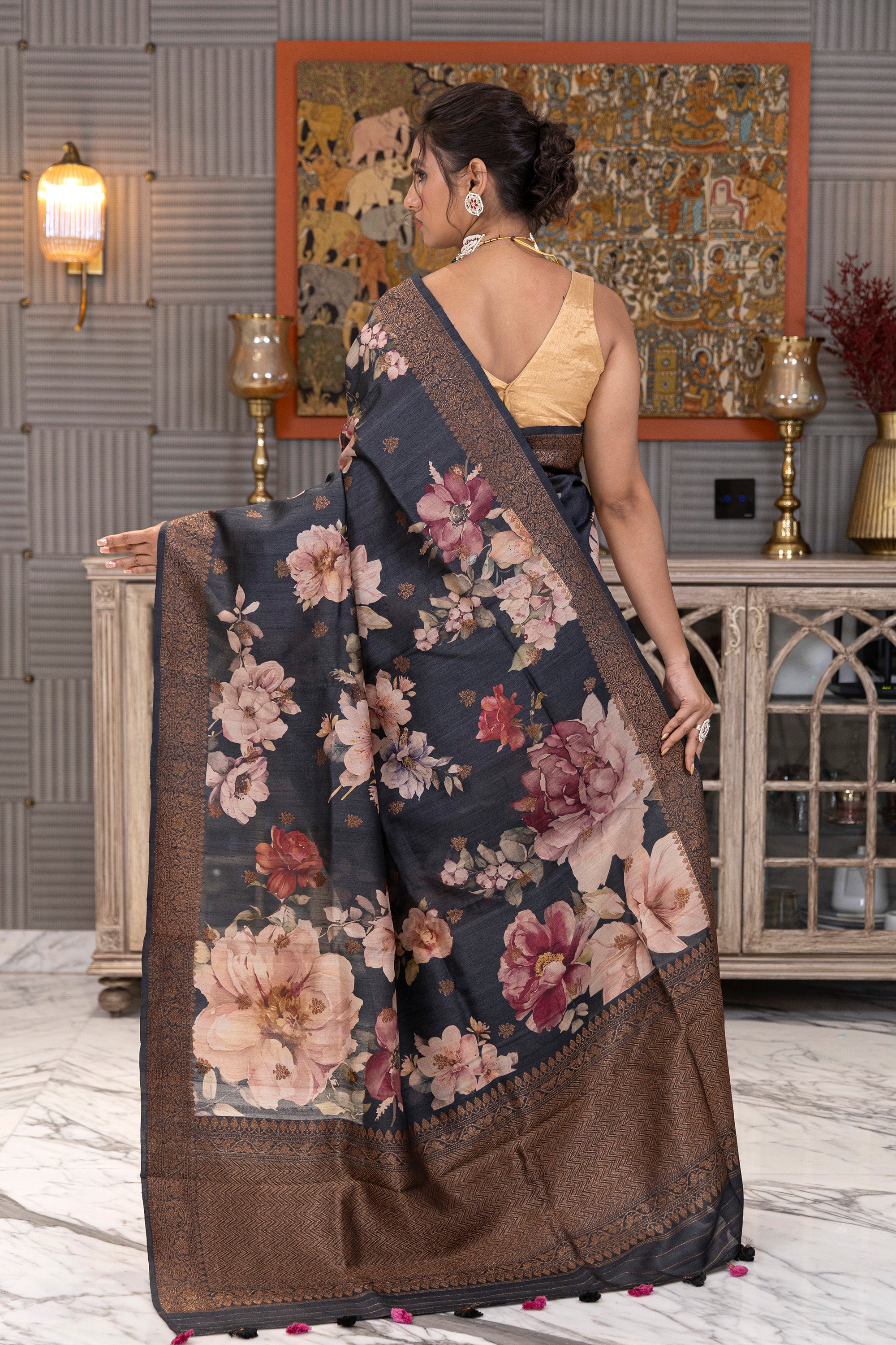 Tussar Digital Banarasi