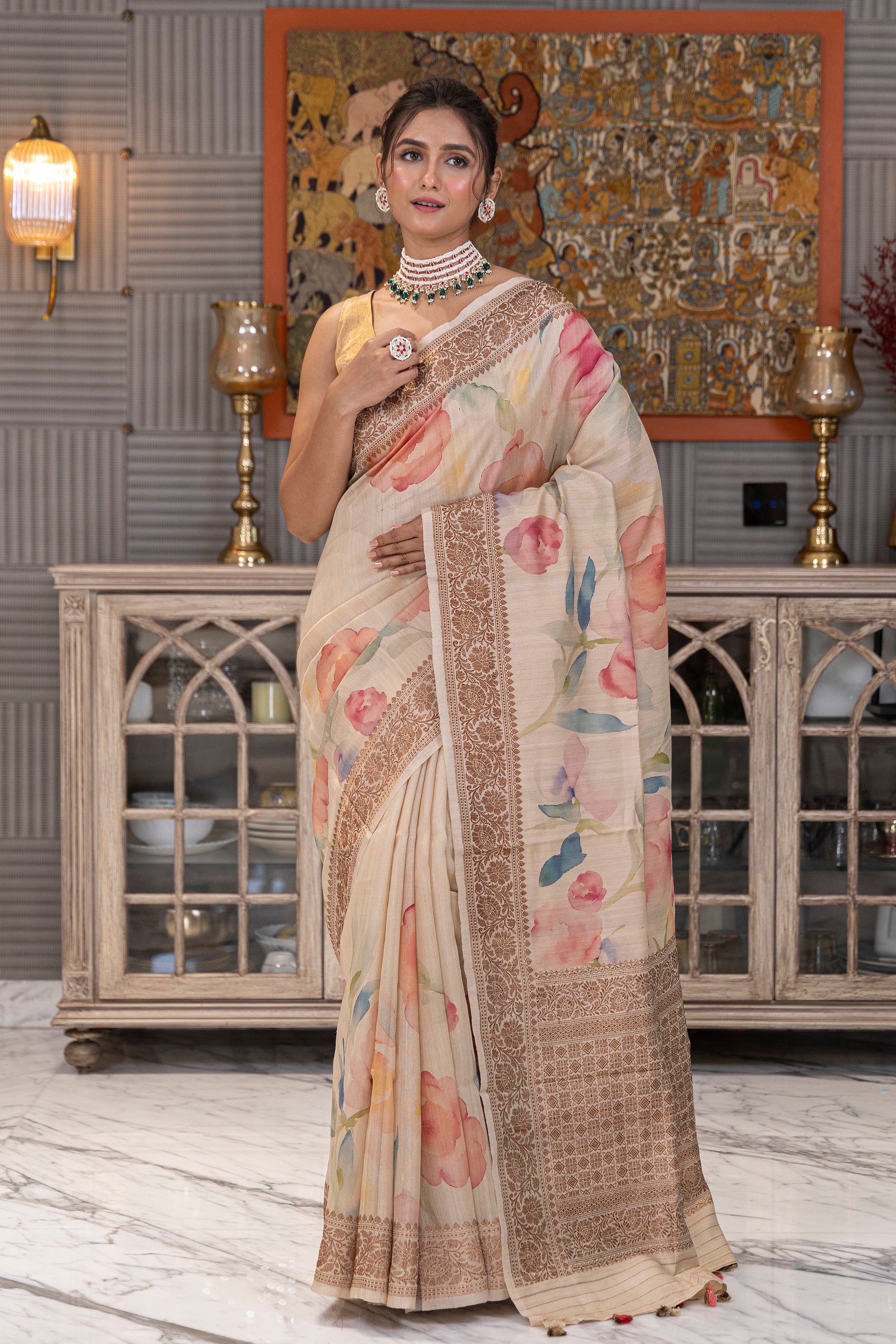 Tussar Digital Banarasi