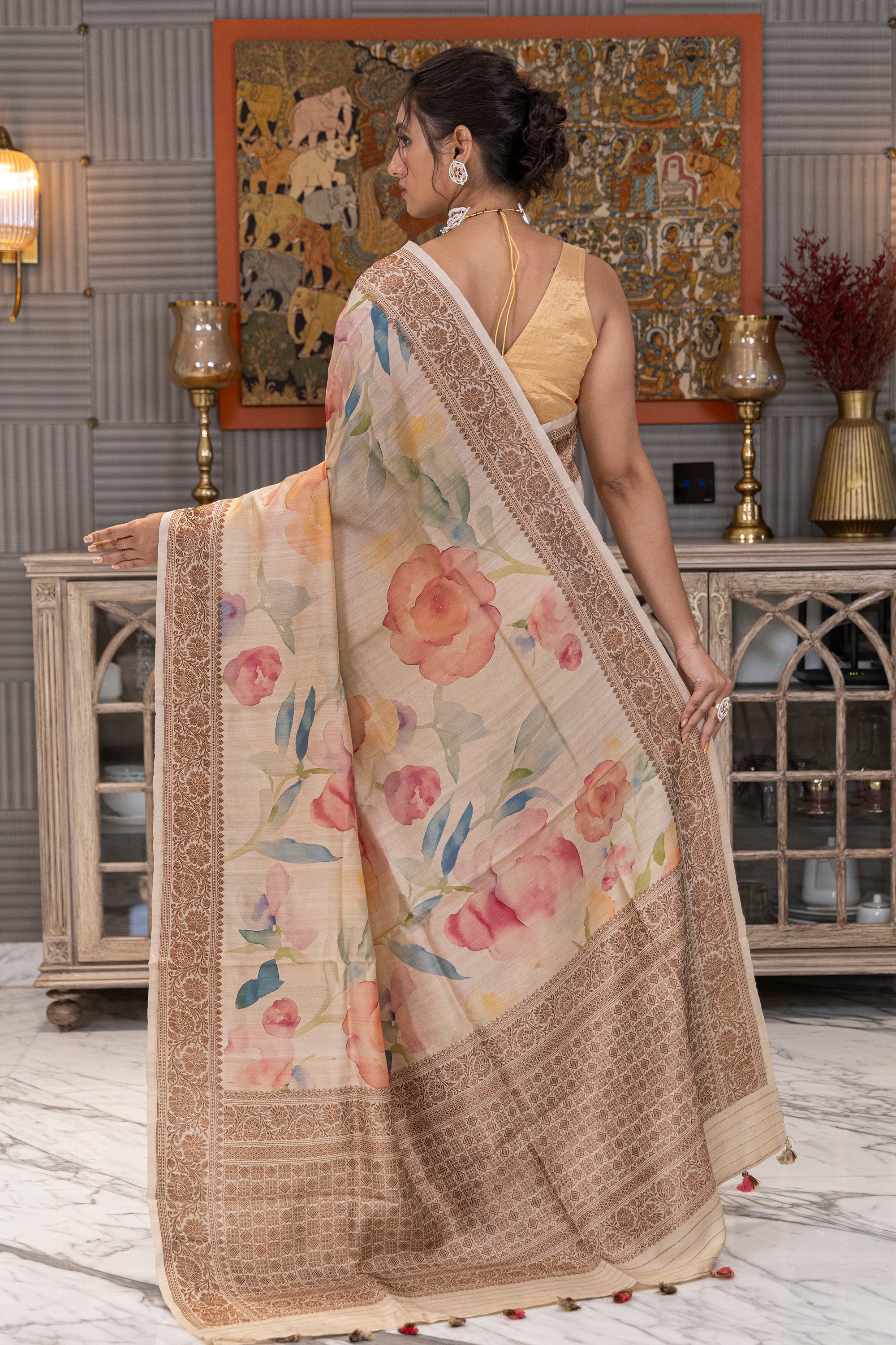 Tussar Digital Banarasi