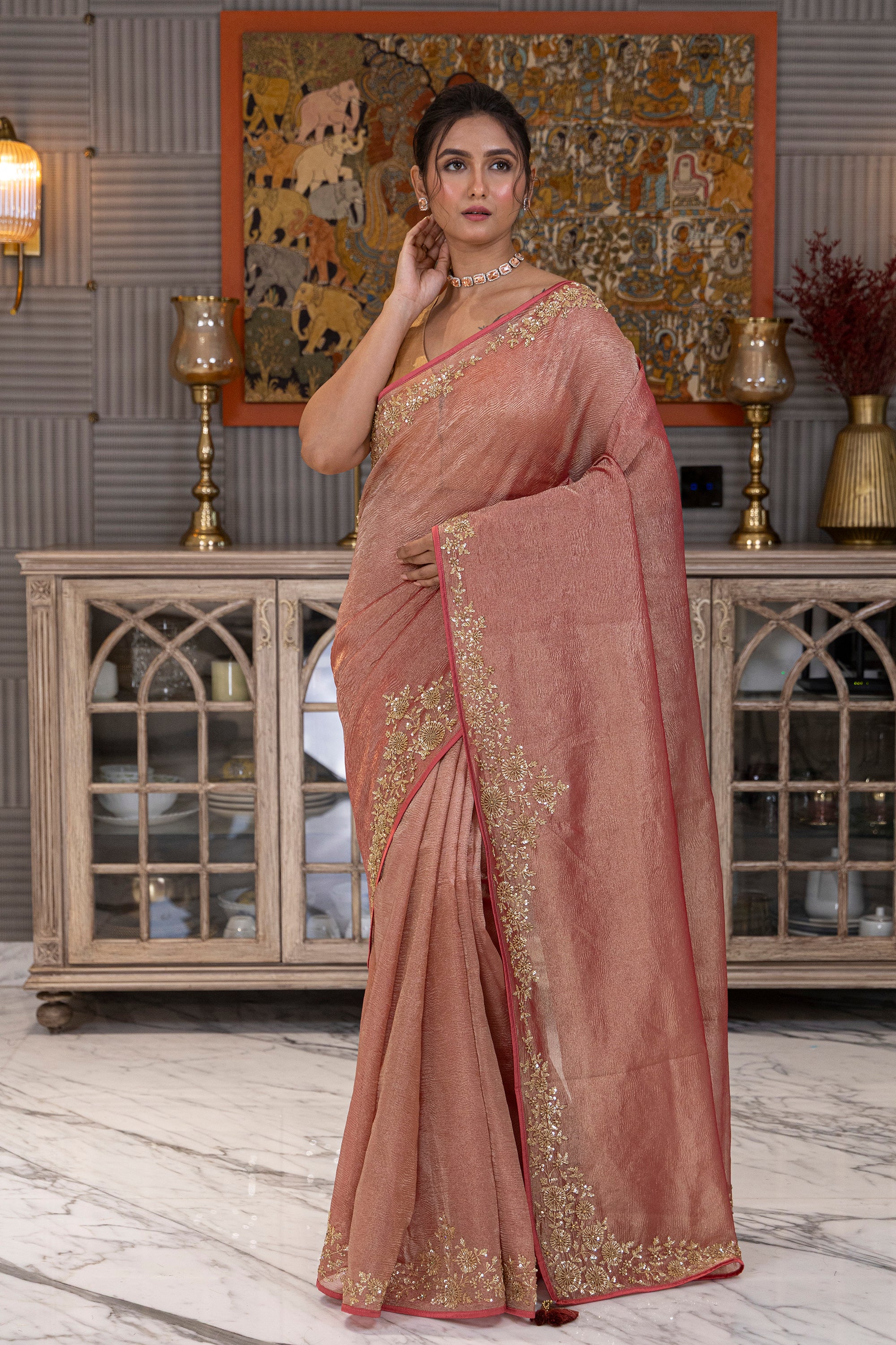 Crush Tissue Zardosi Work