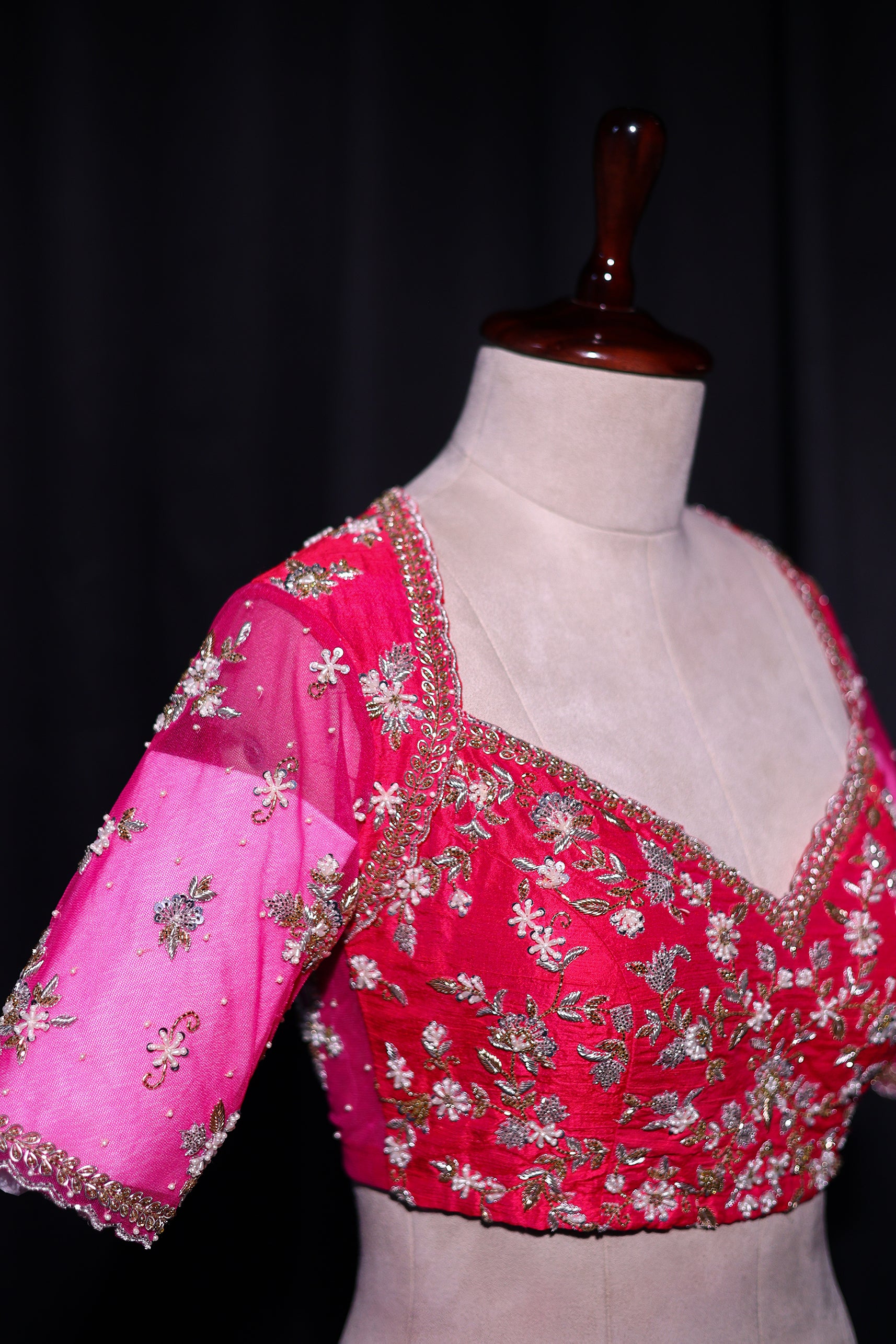 Raw Silk Net Zardosi Work