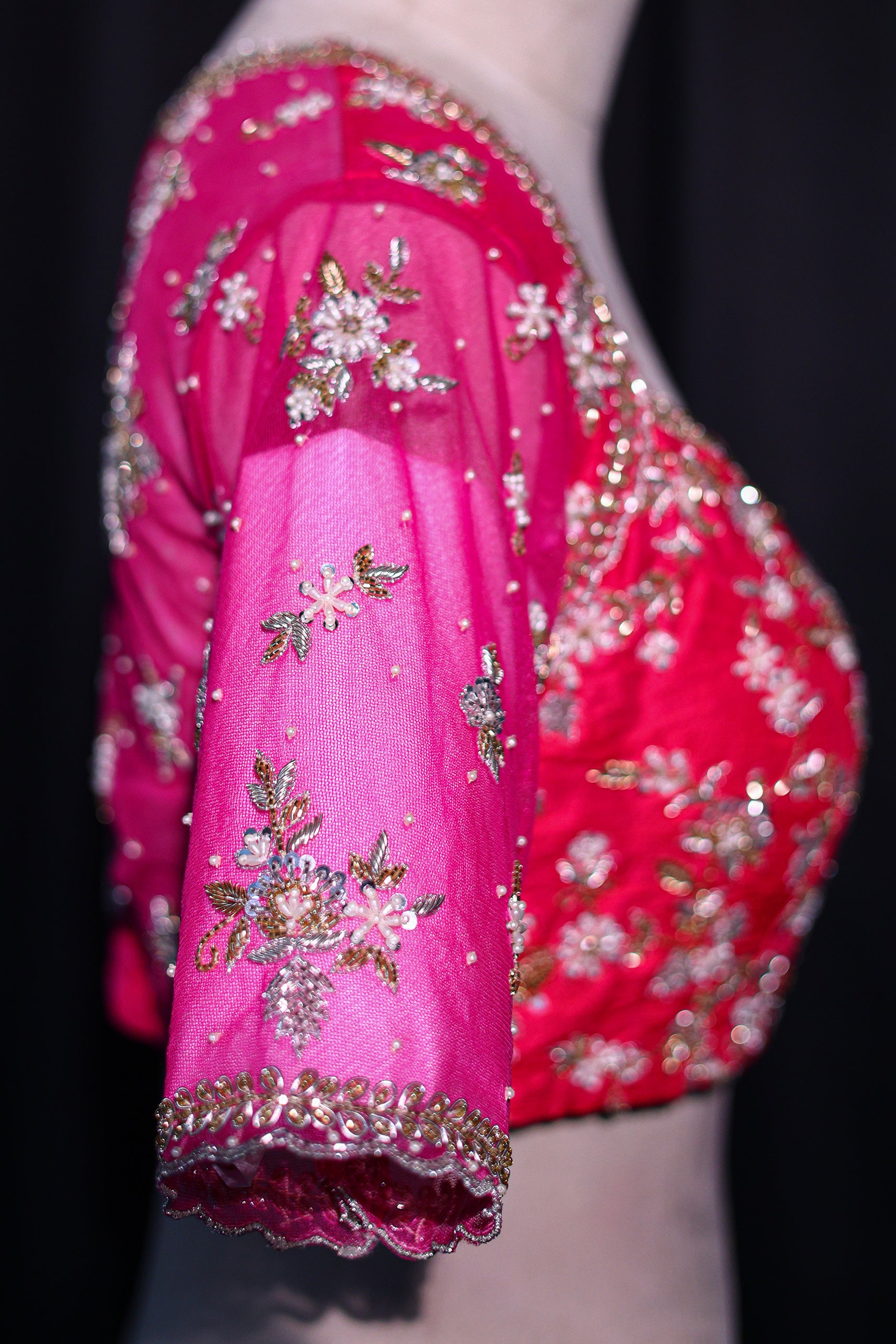 Raw Silk Net Zardosi Work