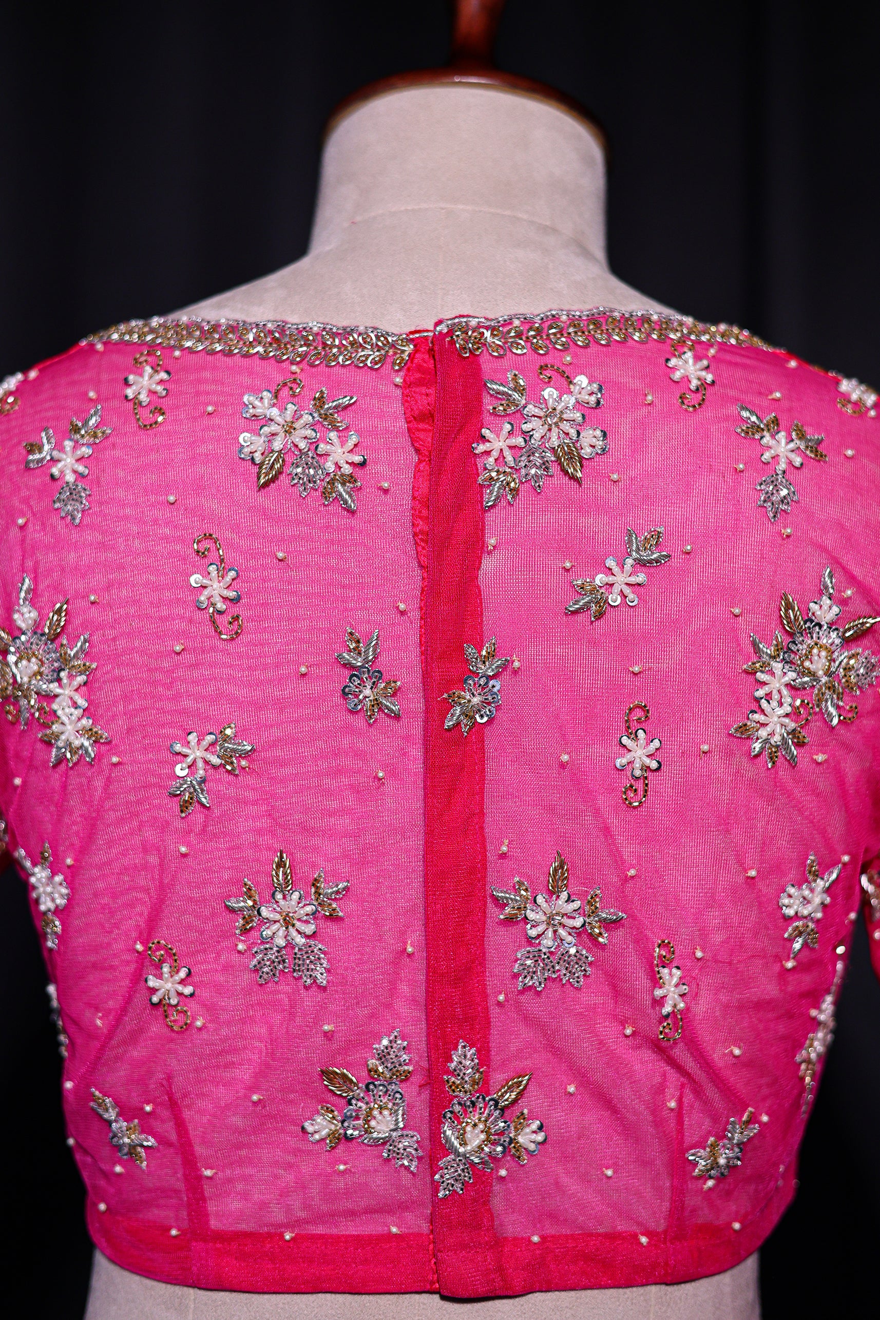 Raw Silk Net Zardosi Work