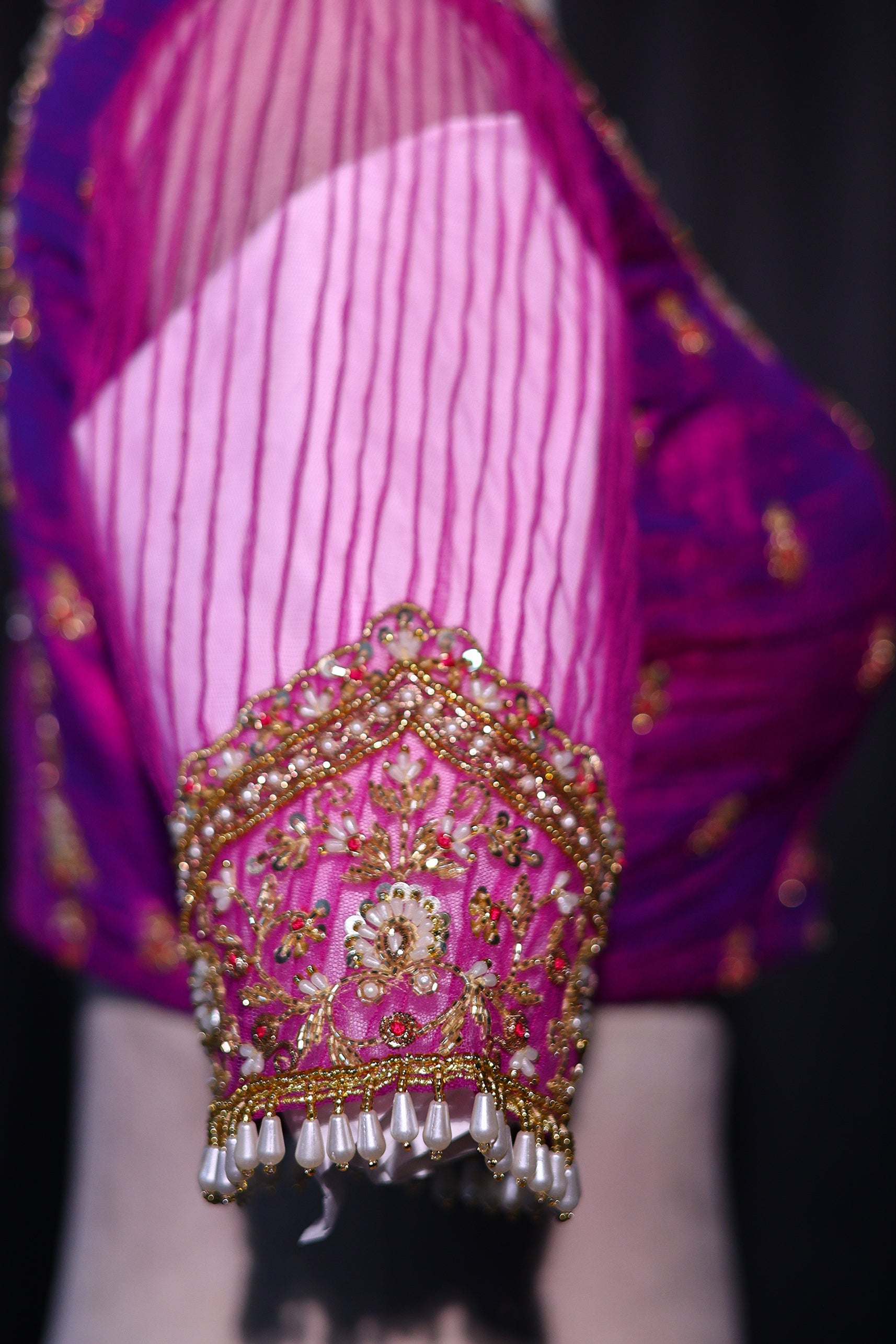 Raw Silk Net Zardosi Work