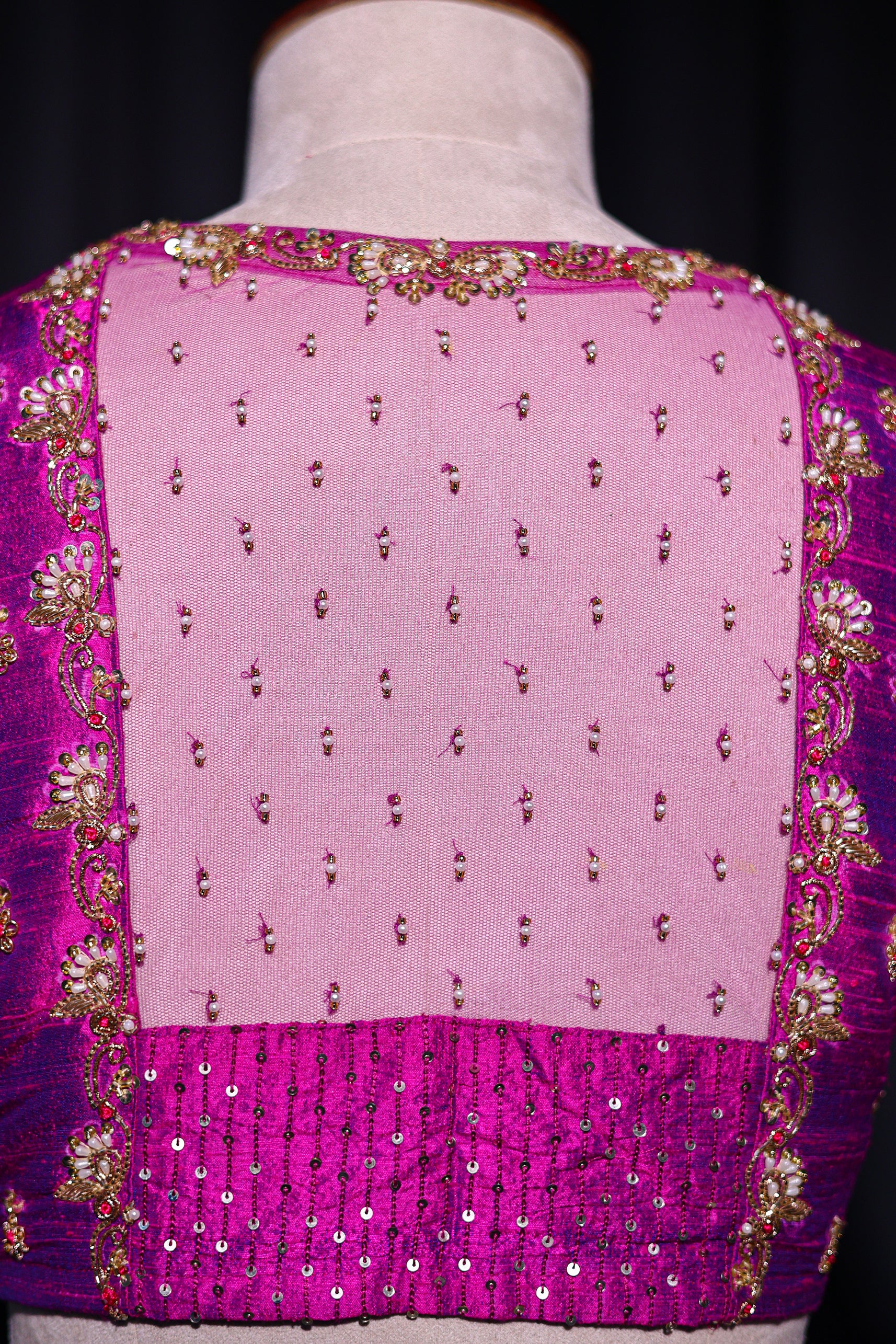 Raw Silk Net Zardosi Work