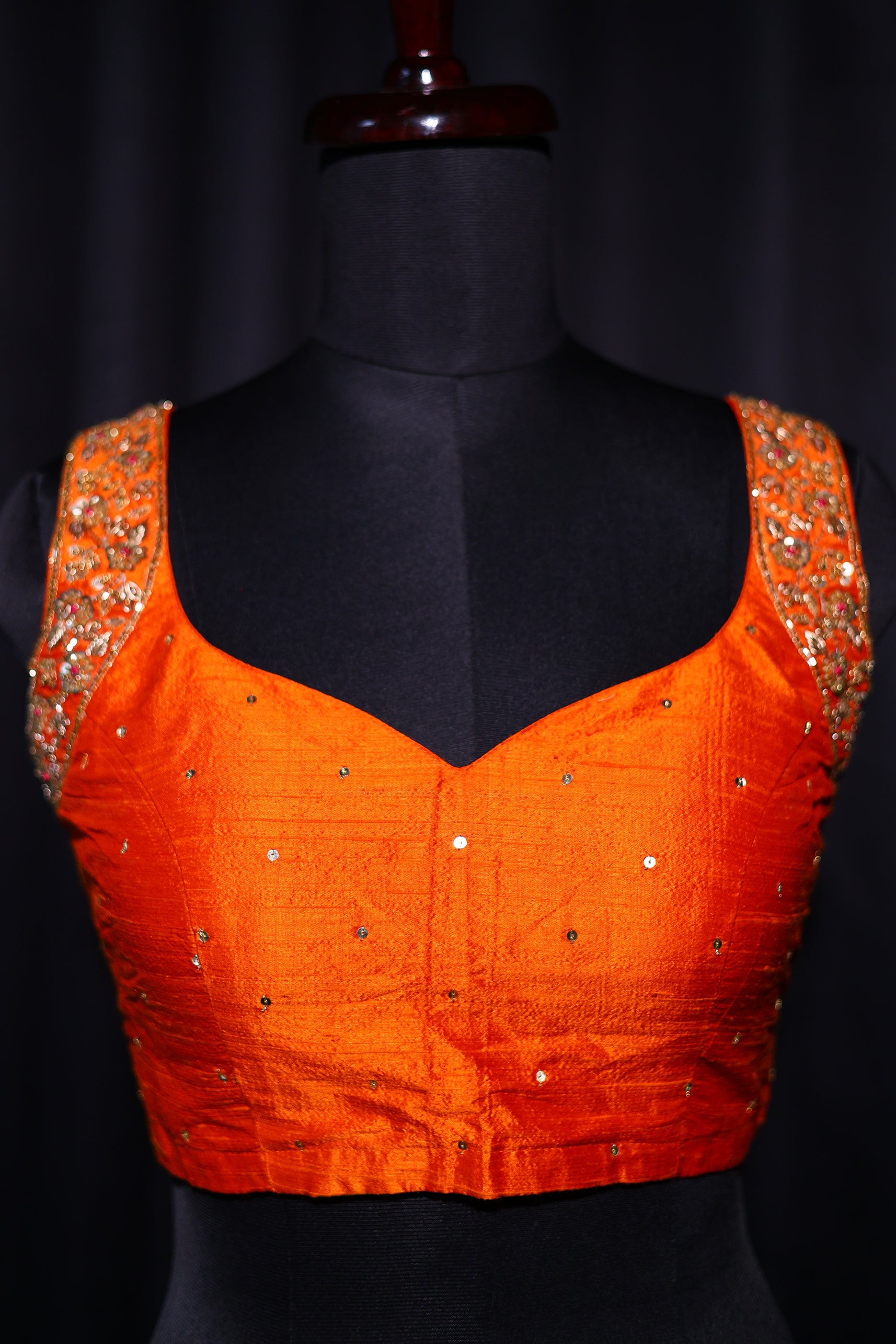 Raw Silk Sleeveless Blouse
